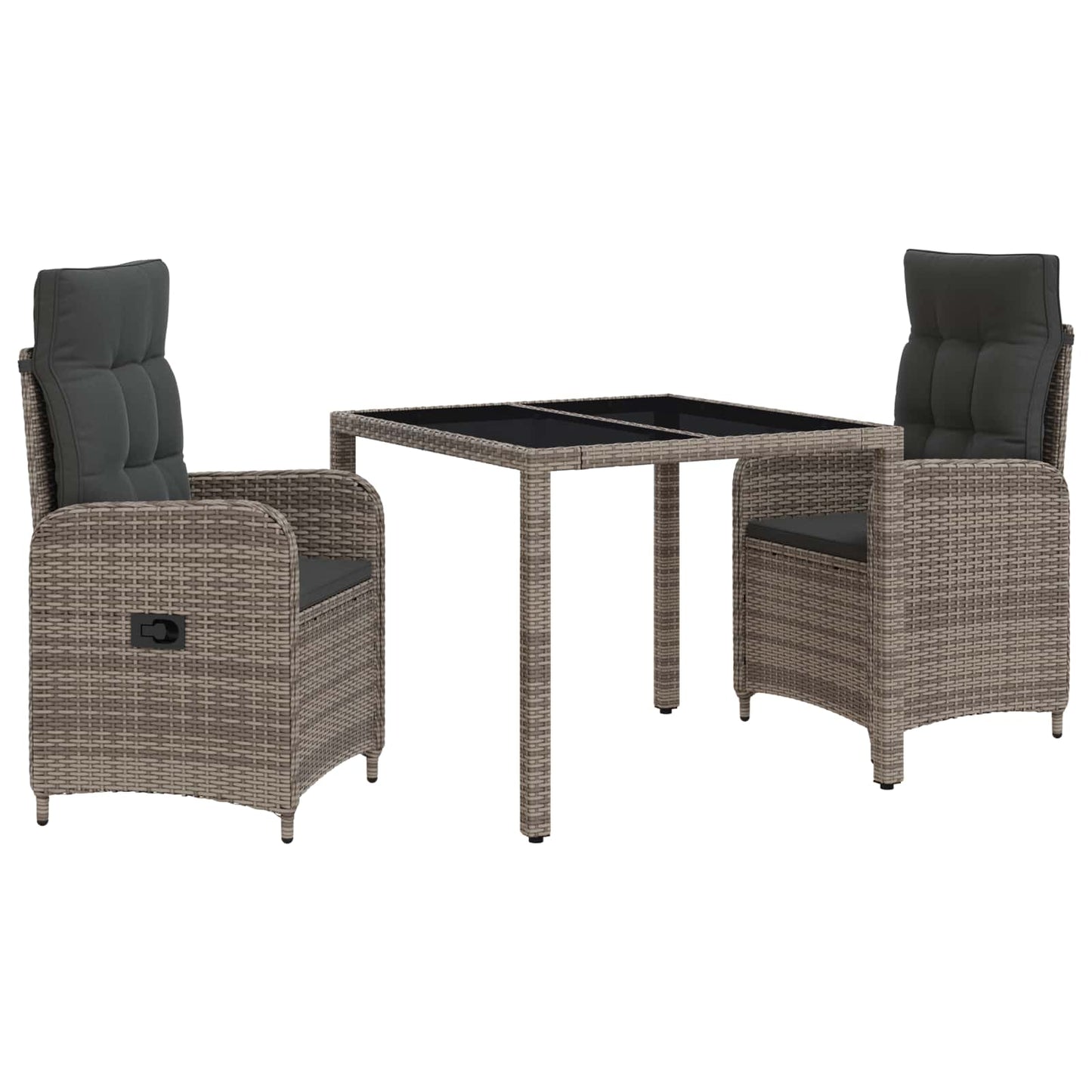 vidaXL Σετ Εξωτερικής Τραπέζης 3 pcs Ανοιχτό Γκρι και Σκούρο Γκρι