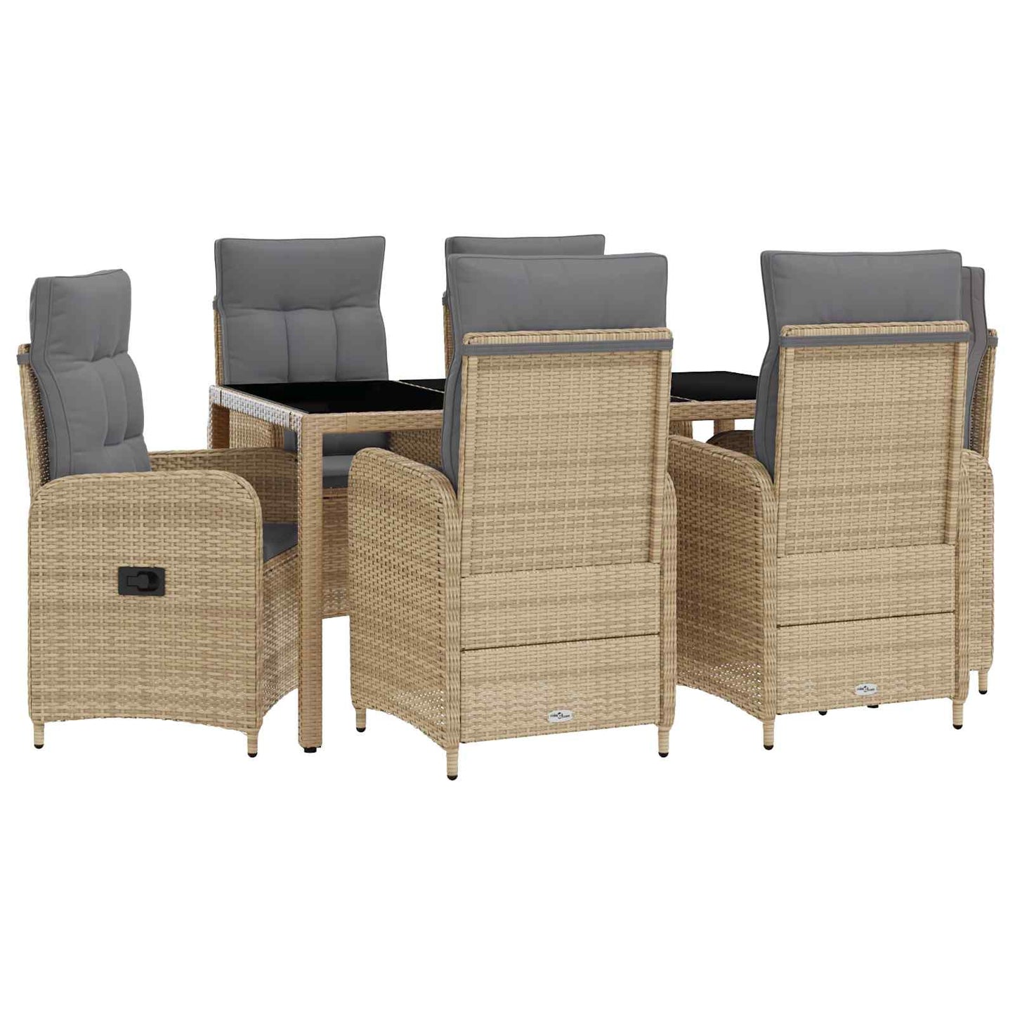 vidaXL Σετ Εξωτερικής Τραπέζης 7 pcs Μπέζ και Ανοιχτό Γκρι