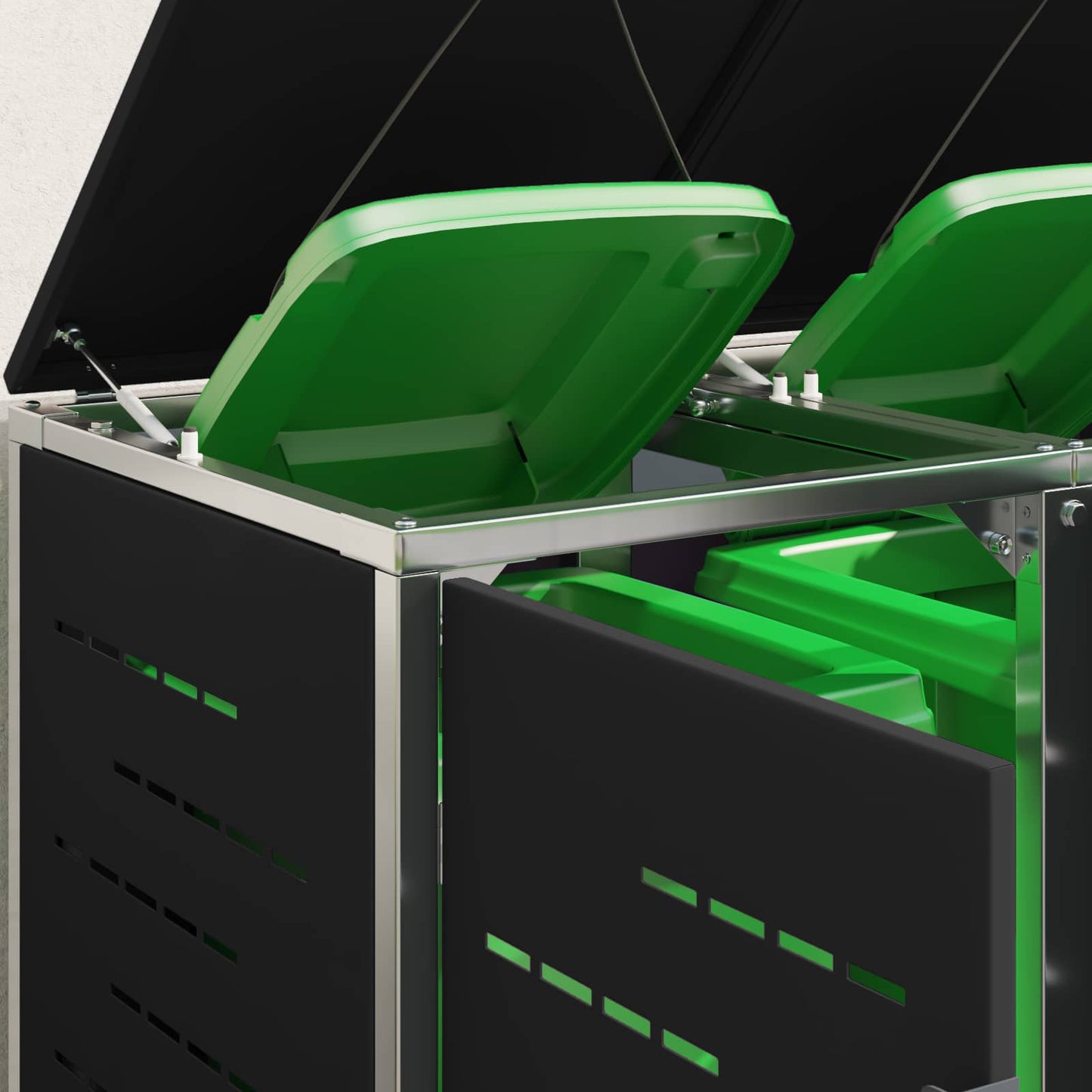 vidaXL Αποθήκευση Κάδου Γυρίσματος for 3 Bins 240L Ανοξείδωτο Ατσάλι