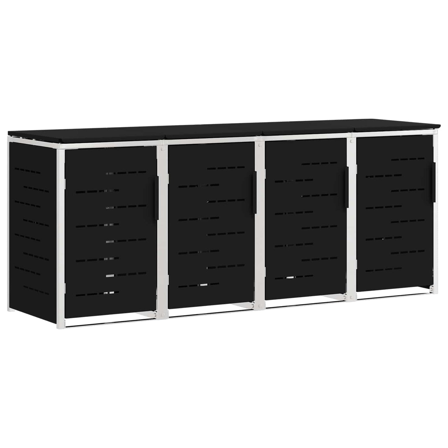 vidaXL Αποθήκευση Κάδου Γυρίσματος for 4 Bins 240L Ανοξείδωτο Ατσάλι