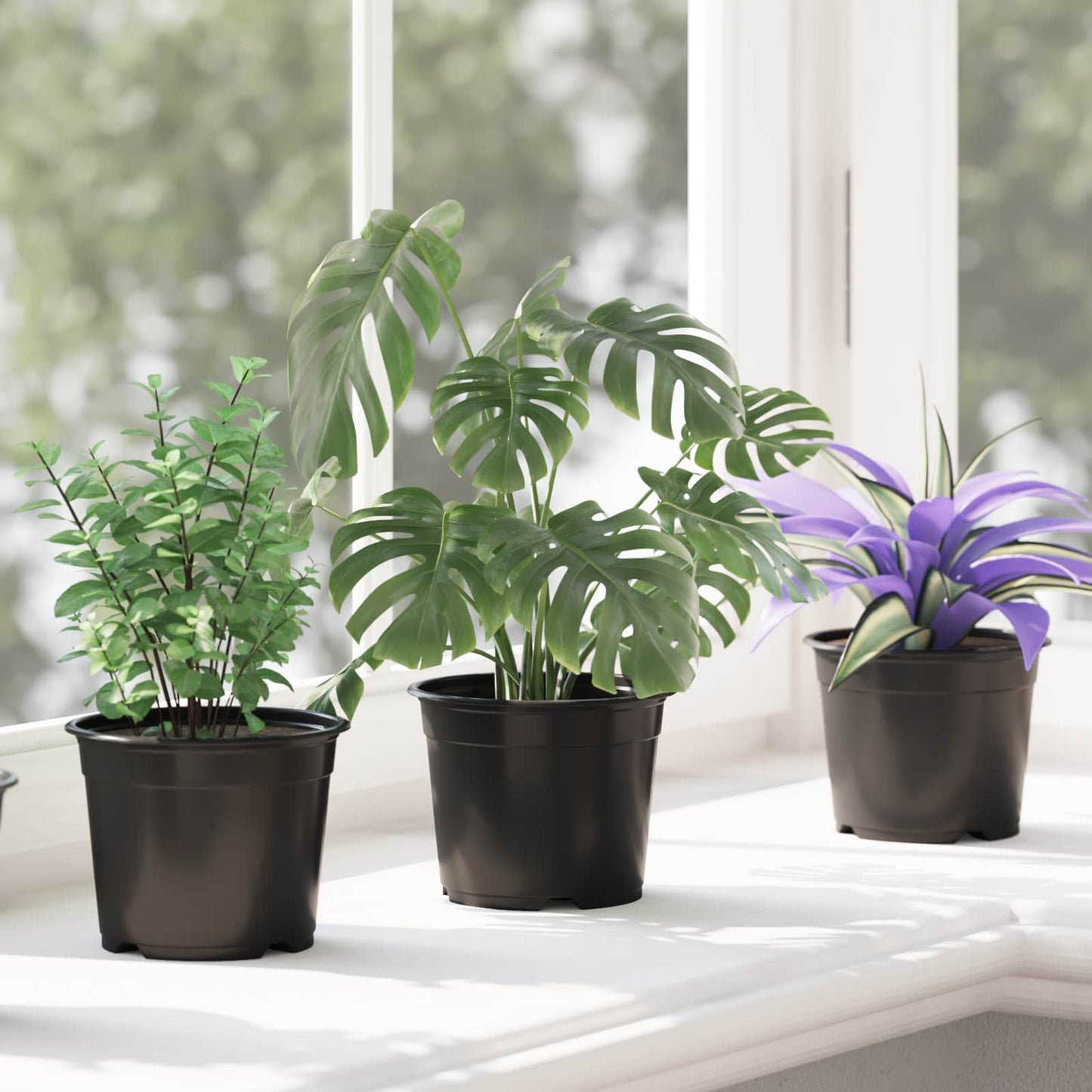 vidaXL Γλάστρα Λουλουδιών 100 pcs Μαύρο Ø 15 x 12.5 εκ. Πλαστικό