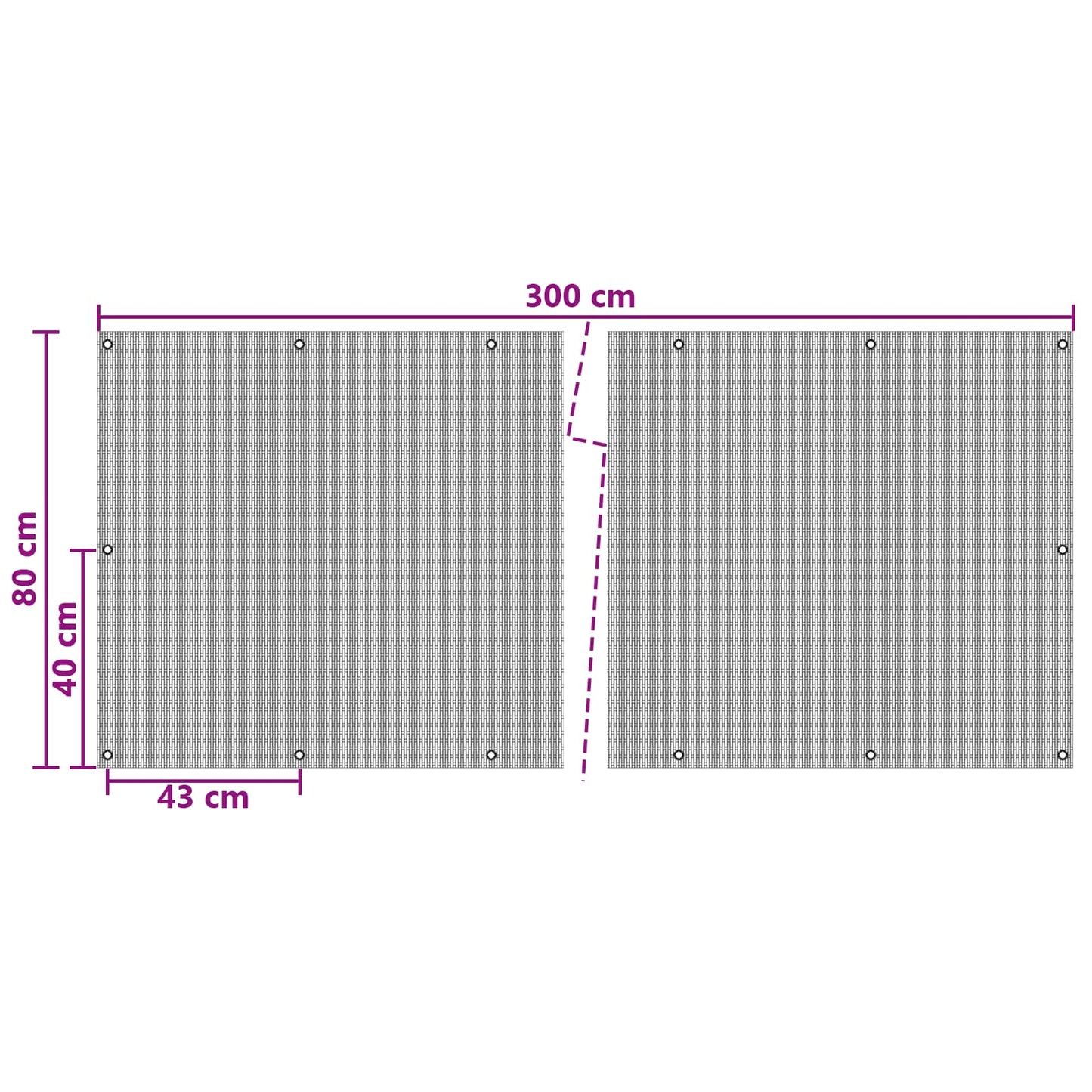 vidaXL Οθόνη Μπαλκονιού με Ενσωμάτωτα Μάτια Ανθρακί