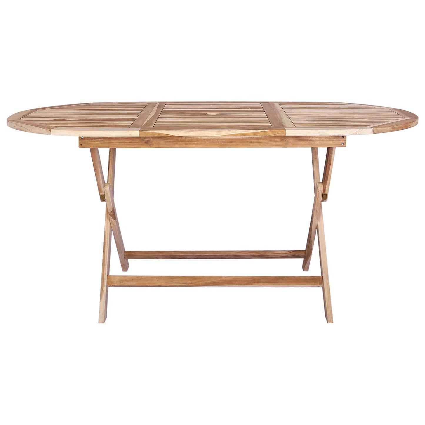 vidaXL Αναδιπλούμενο Τραπέζι Κήπου Φυσικό 160 x 80 x 76 cm