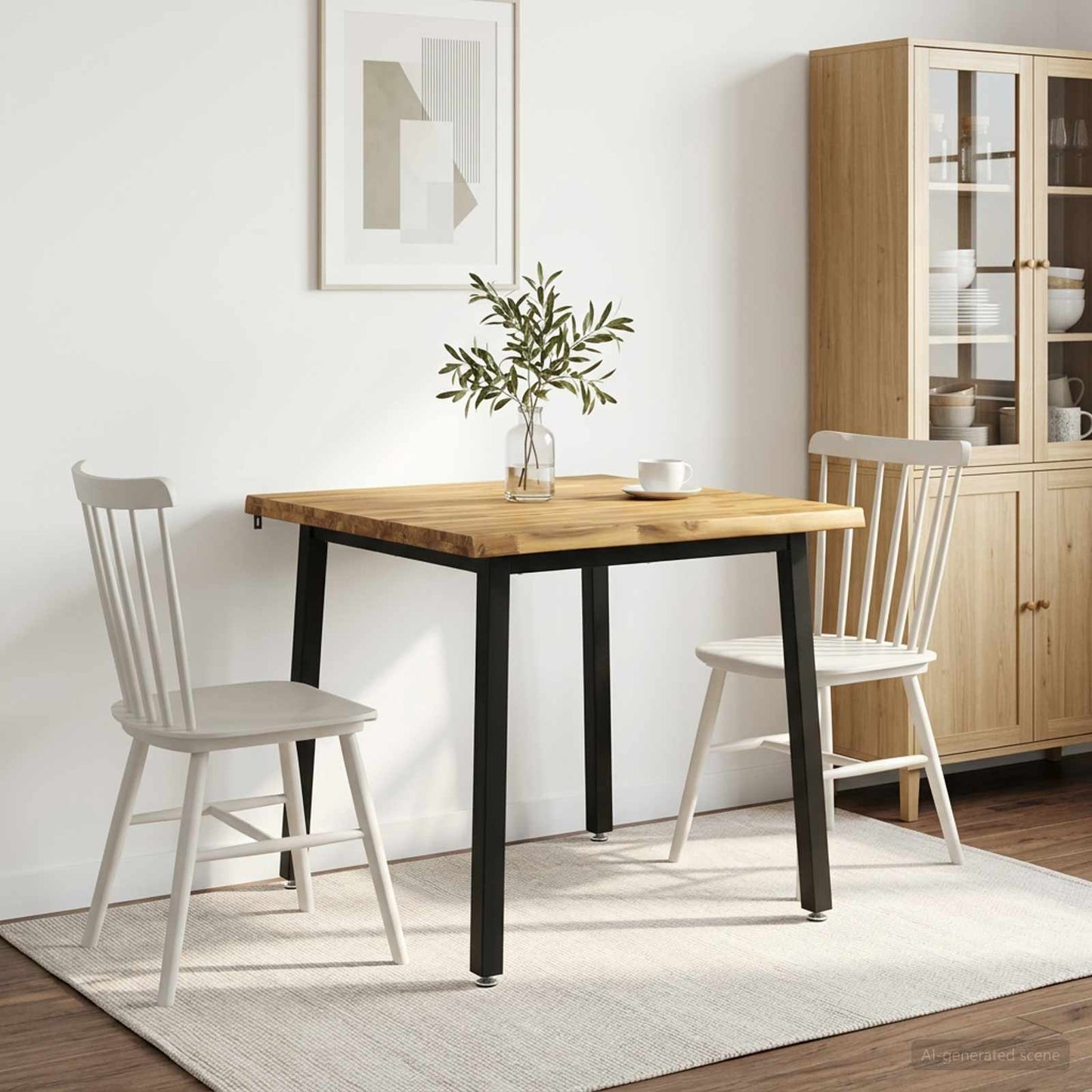 vidaXL Τραπέζι Φαγητού με Ζωντανό Χείλος 80 x 80 x 75 cm