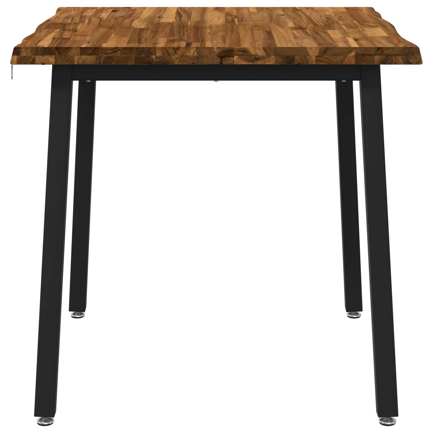 vidaXL 80 x 80 x 75 cm Στερεό Ξύλο Ακακίας Φυσικό και Μαύρο τετράγωνο