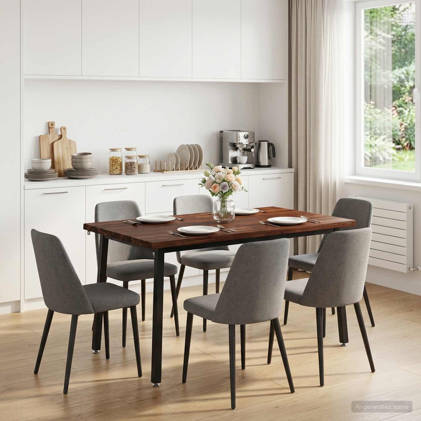 vidaXL Τραπέζι Φαγητού με Ζωντανό Χείλος 140 x 90 x 75 εκ. Σκούρο Καφέ