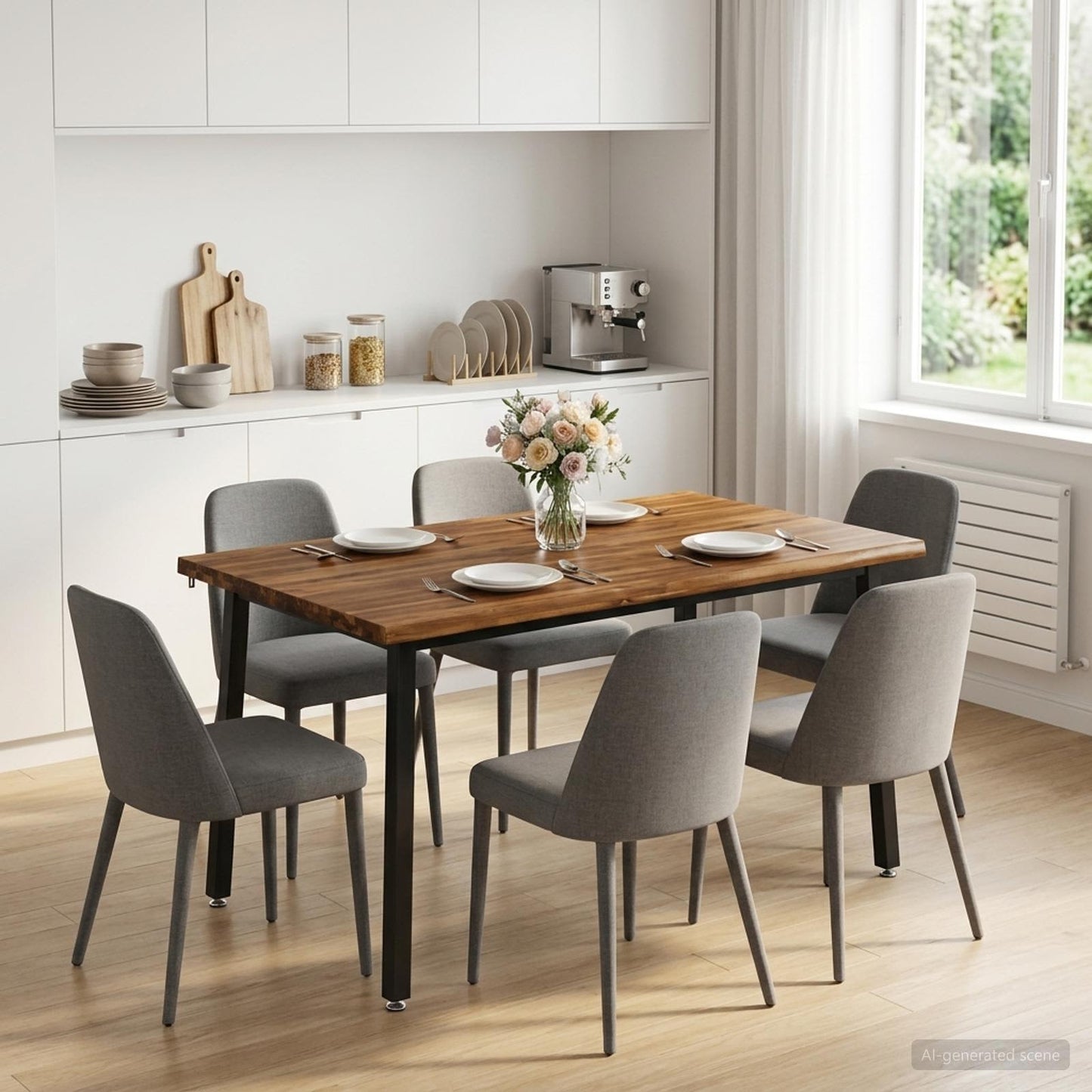 vidaXL 140 x 70 x 75 cm Στερεό Ξύλο Ακακίας Φυσικό και Μαύρο