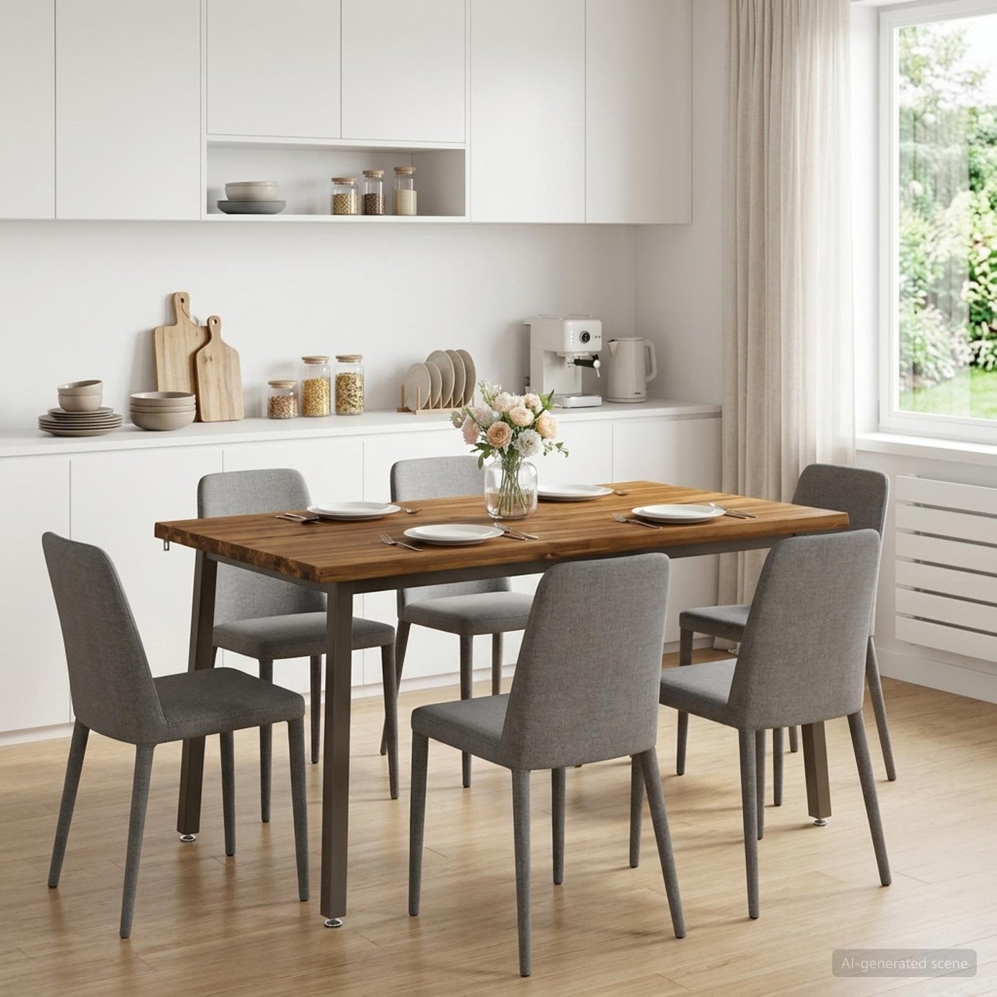 vidaXL Τραπέζι Φαγητού με Ζωντανό Χείλος 140 x 80 x 75 cm