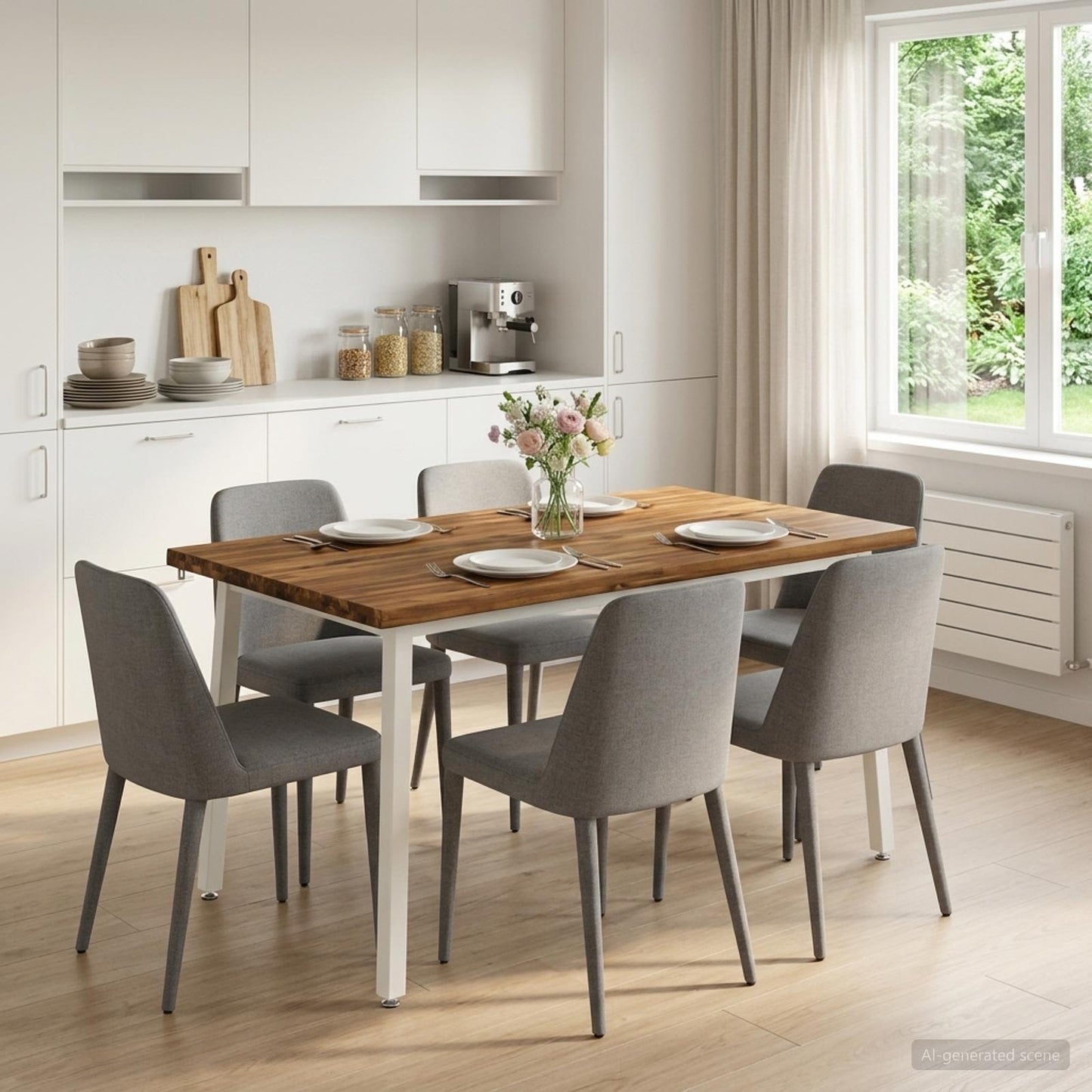 vidaXL Τραπέζι Φαγητού με Ζωντανό Χείλος 140 x 90 x 75 εκ. Φυσικό