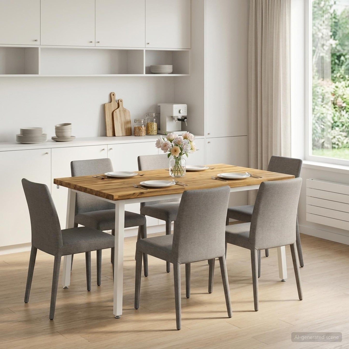 vidaXL Τραπέζι Φαγητού με Ζωντανό Χείλος 140 x 80 x 75 cm