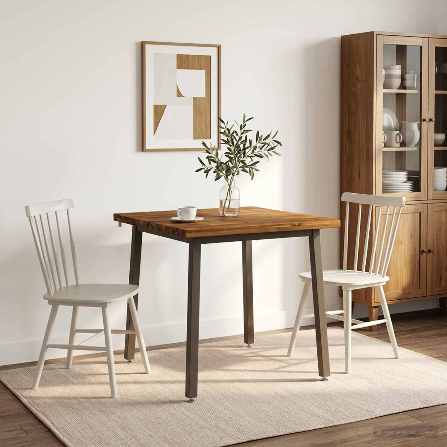 vidaXL Τετράγωνο Τραπέζι Φαγητού 80 x 80 x 75 cm Στερεό Ξύλο Ακακίας