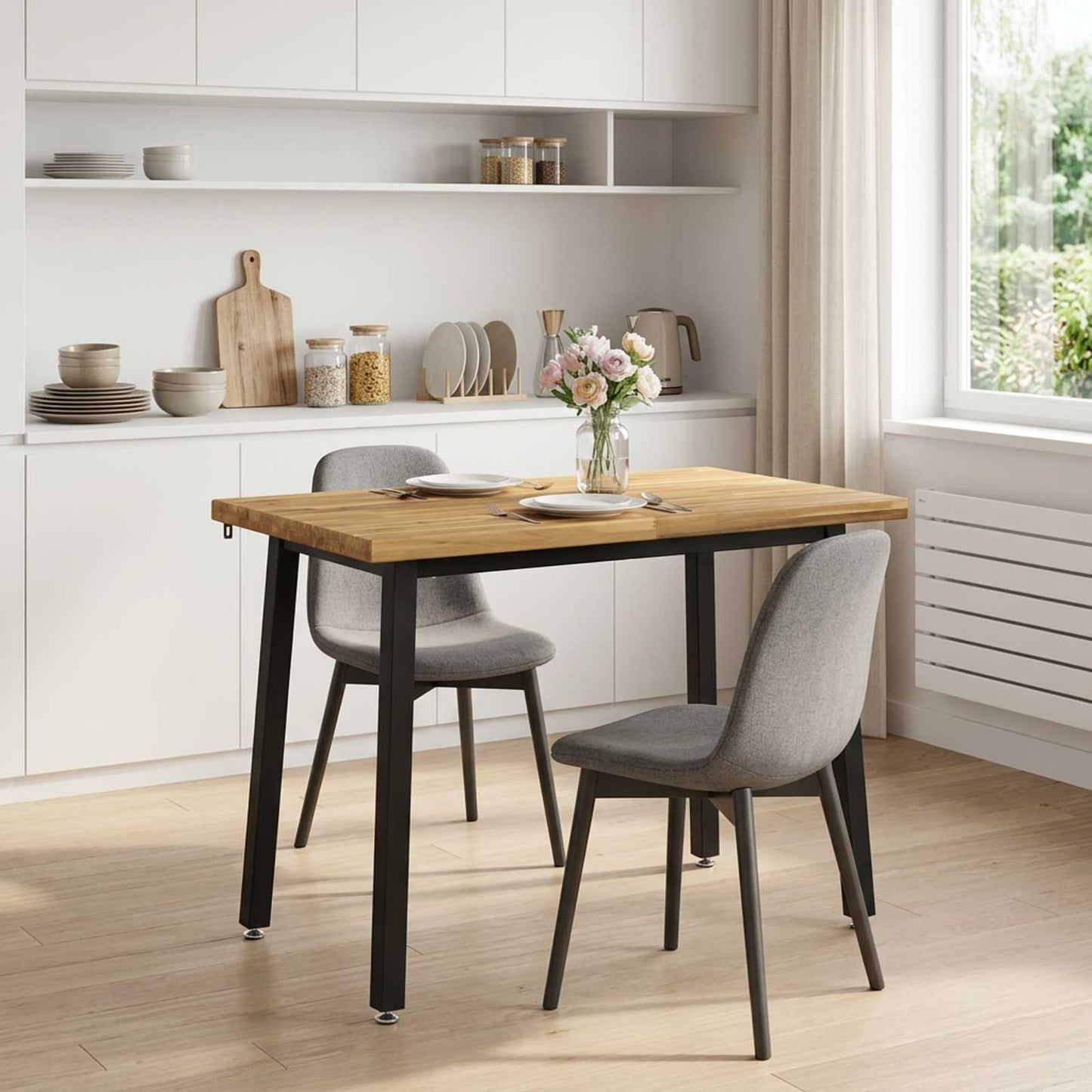 vidaXL Τετράγωνο Τραπέζι Φαγητού 110 x 55 x 75 cm Στερεό Ξύλο Ακακίας