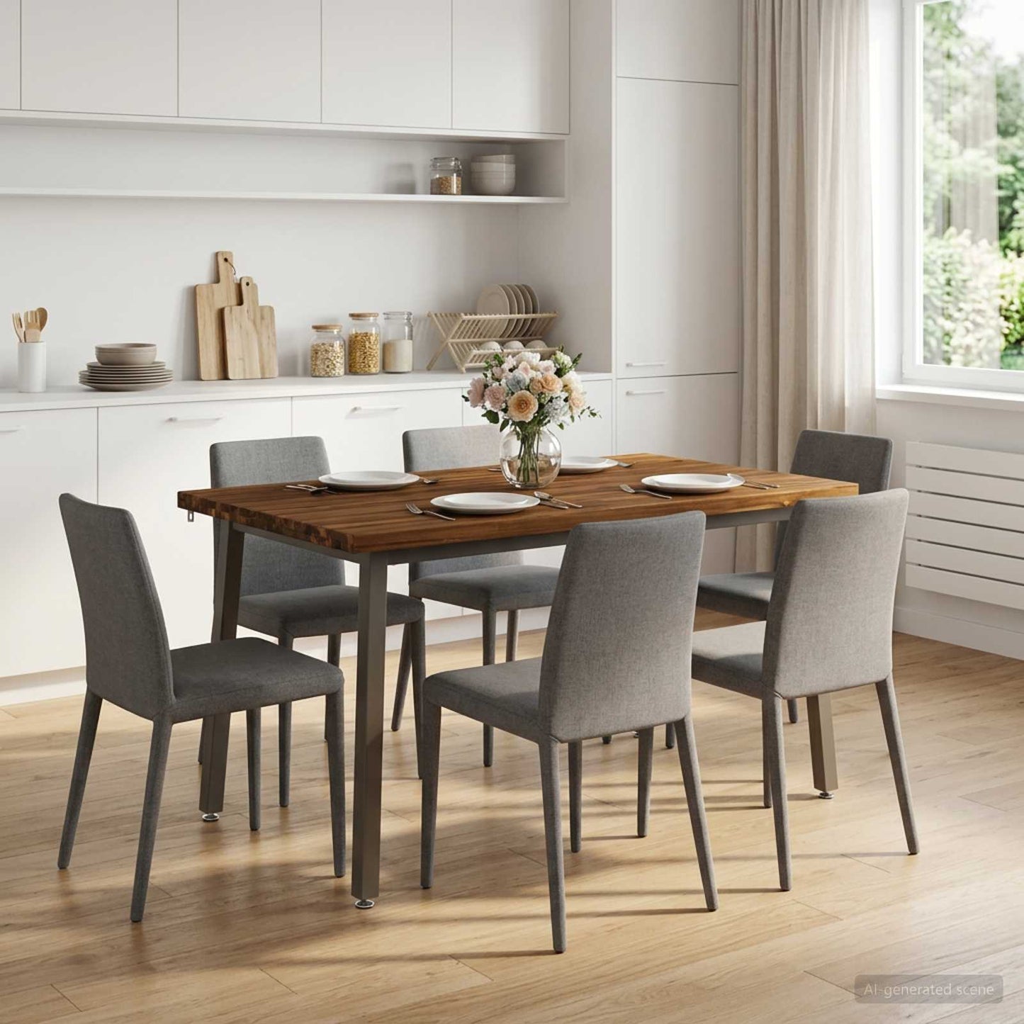 vidaXL Τετράγωνο Τραπέζι Φαγητού 120 x 80 x 75 εκ. Στερεό Ξύλο Ακακίας