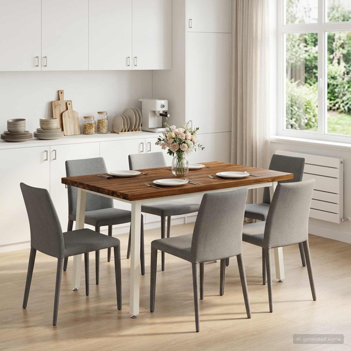 vidaXL Τετράγωνο Τραπέζι Φαγητού 120 x 90 x 75 εκ. Στερεό Ξύλο Ακακίας