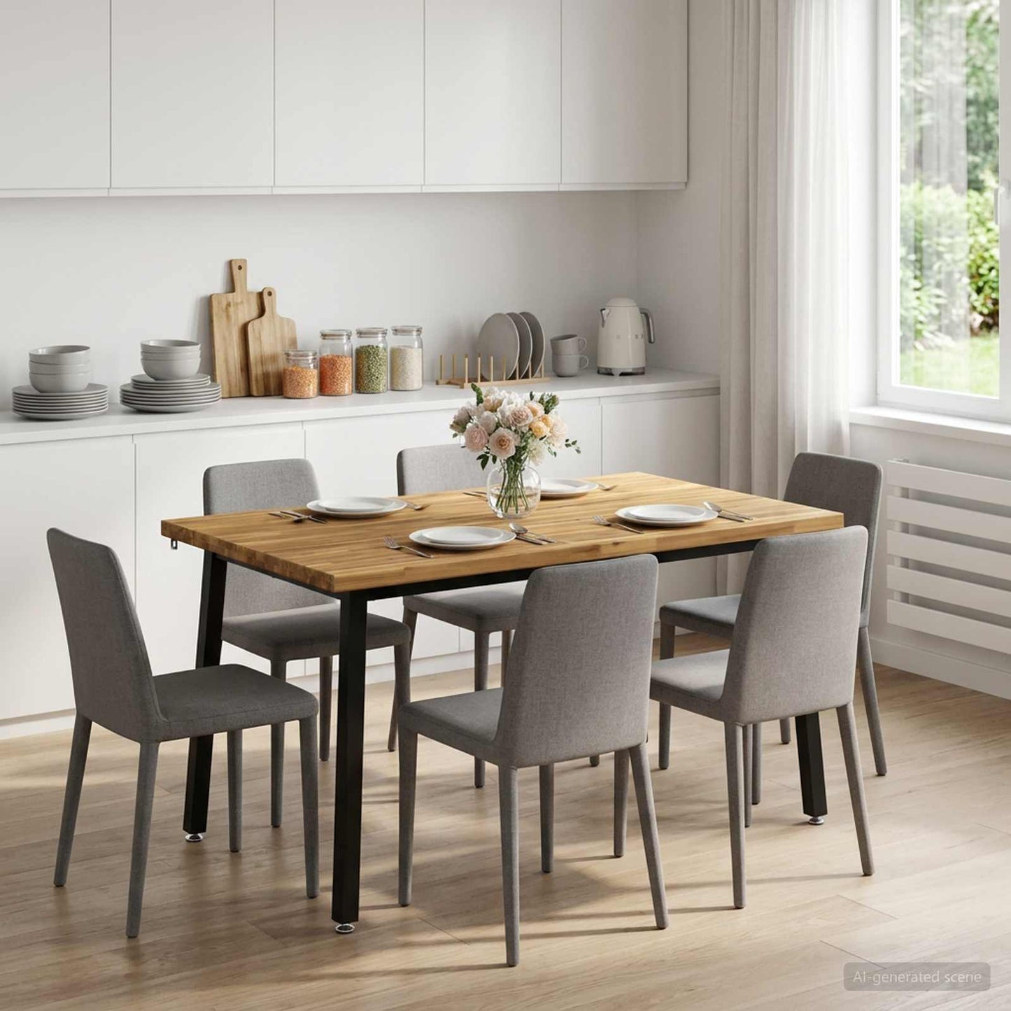 vidaXL Τετράγωνο Τραπέζι Φαγητού 120 x 80 x 75 εκ. Στερεό Ξύλο Ακακίας