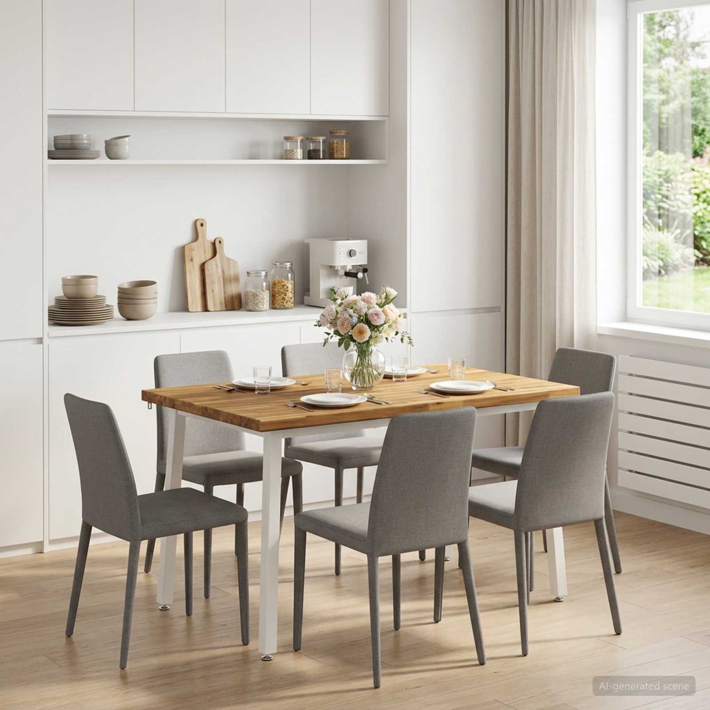 vidaXL Τετράγωνο Τραπέζι Φαγητού 120 x 70 x 75 cm Στερεό Ξύλο Ακακίας
