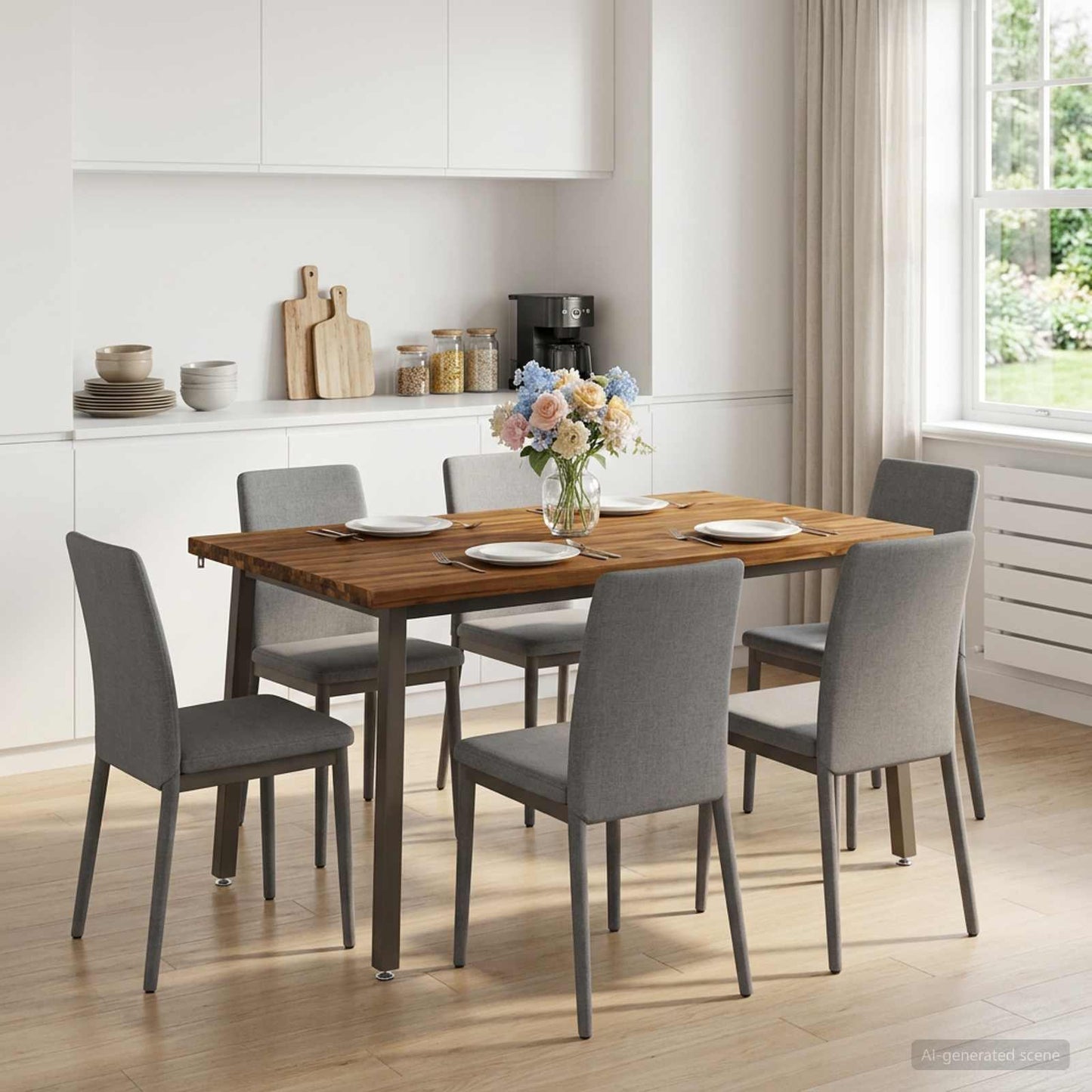 vidaXL Τετράγωνο Τραπέζι Φαγητού 140 x 80 x 75 cm Στερεό Ξύλο Ακακίας