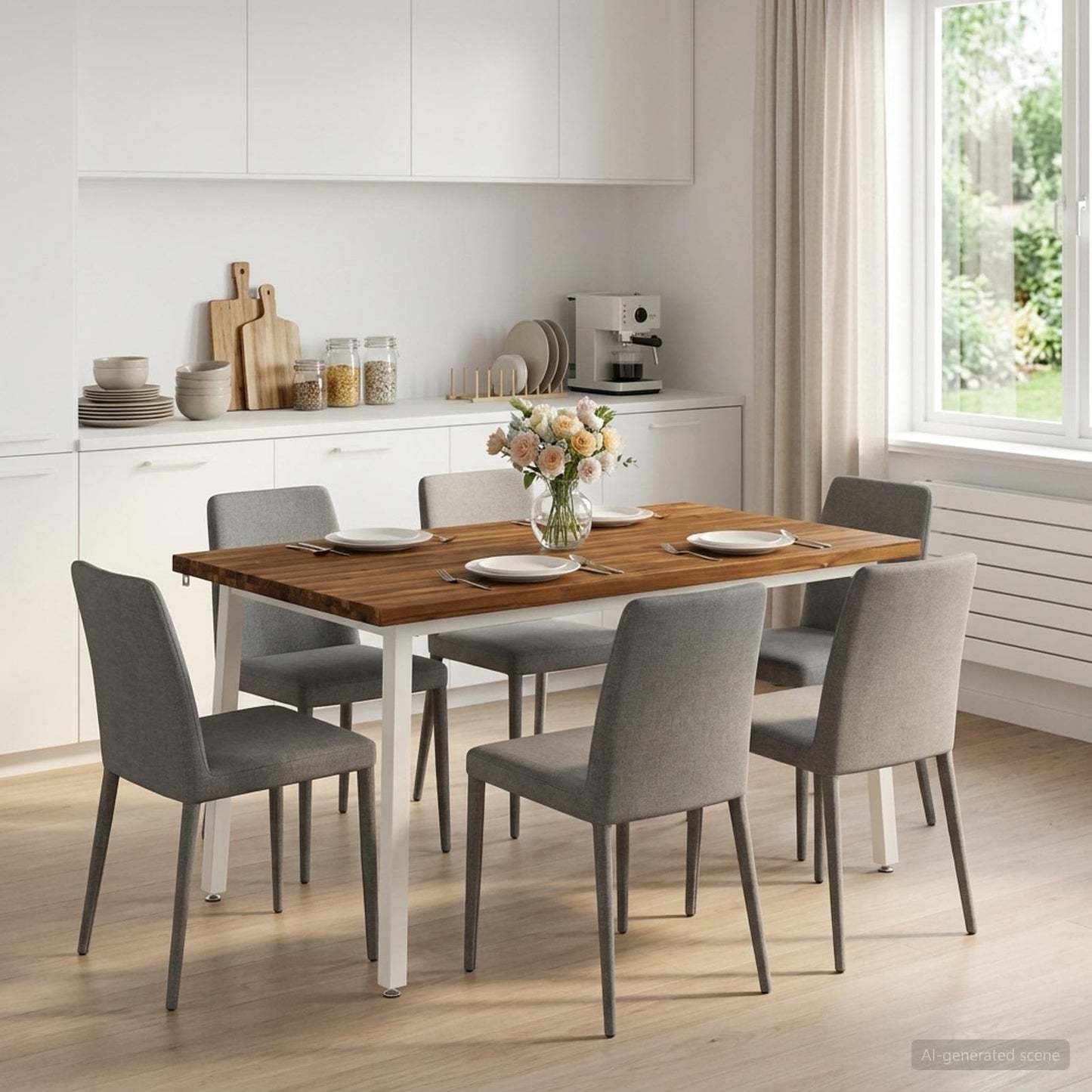 vidaXL Τετράγωνο Τραπέζι Φαγητού 140 x 80 x 75 cm Στερεό Ξύλο Ακακίας
