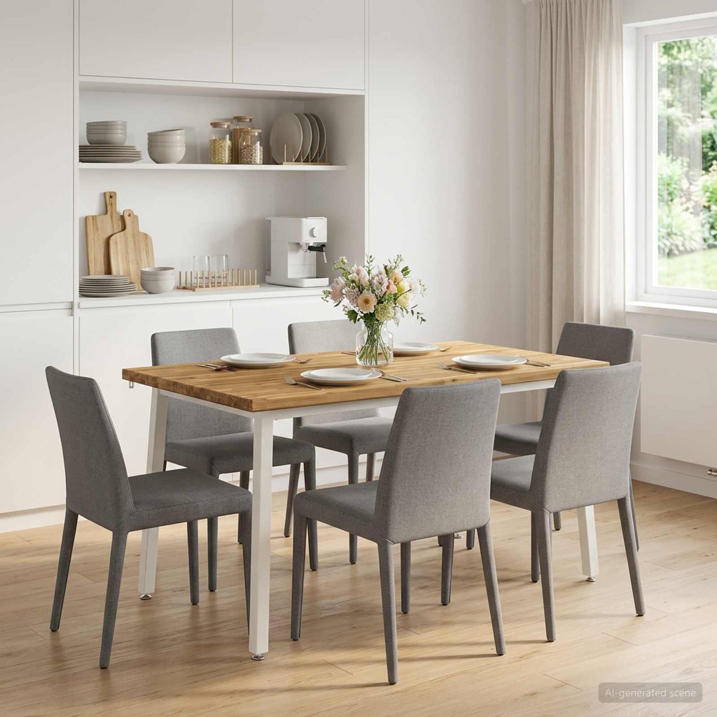 vidaXL Τετράγωνο Τραπέζι Φαγητού 140 x 70 x 75 cm Στερεό Ξύλο Ακακίας