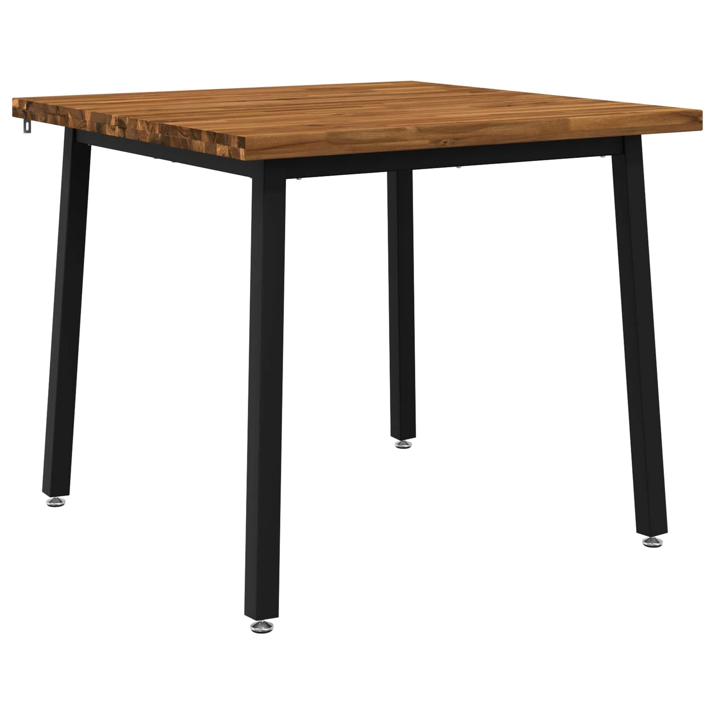 vidaXL 90 x 90 x 75 cm Στερεό Ξύλο Ακακίας Φυσικό και Μαύρο τετράγωνο