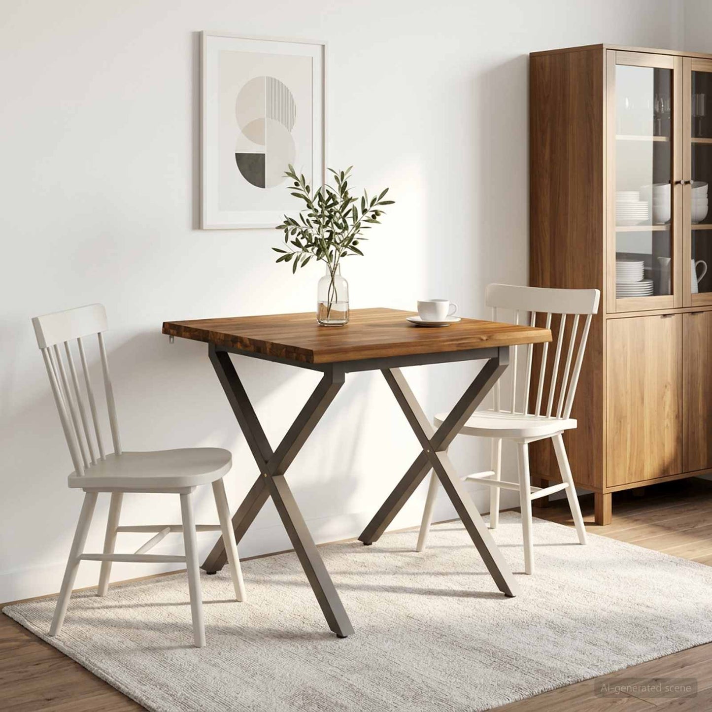 vidaXL Τραπέζι Φαγητού με Ζωντανό Χείλος 80 x 80 x 75 cm