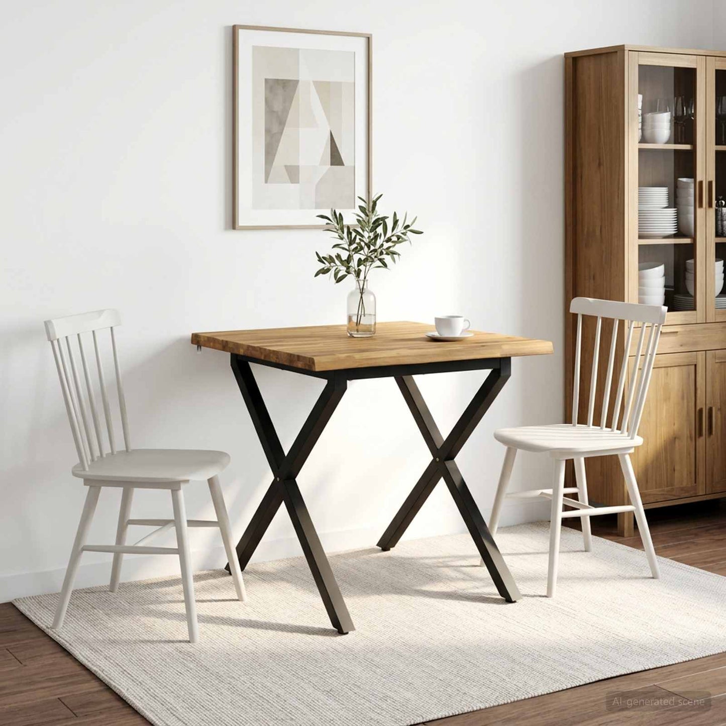 vidaXL Τραπέζι Φαγητού με Ζωντανό Χείλος 80 x 80 x 75 cm