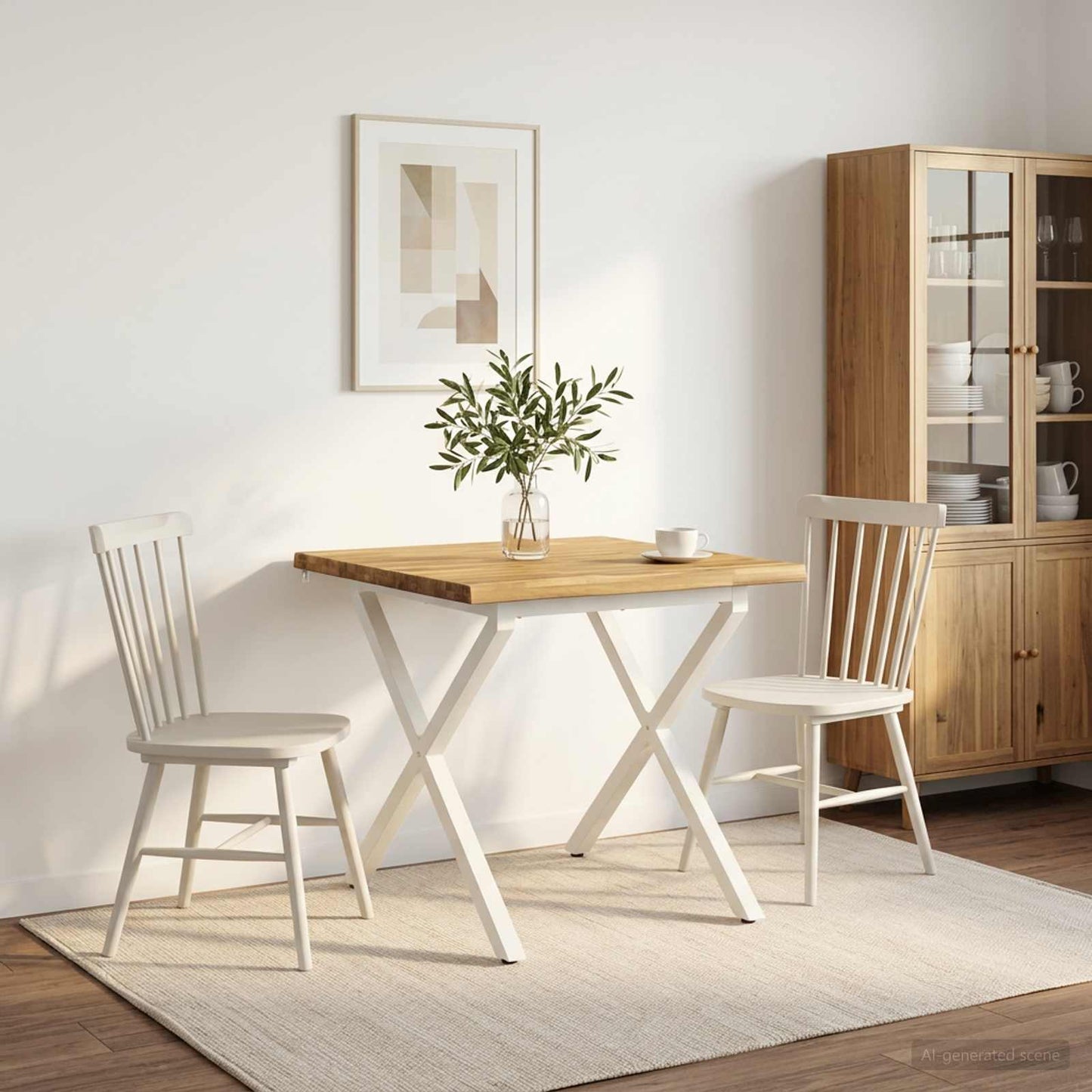 vidaXL 70 x 70 x 75 cm Στερεό Ξύλο Ακακίας Λευκό τετράγωνο