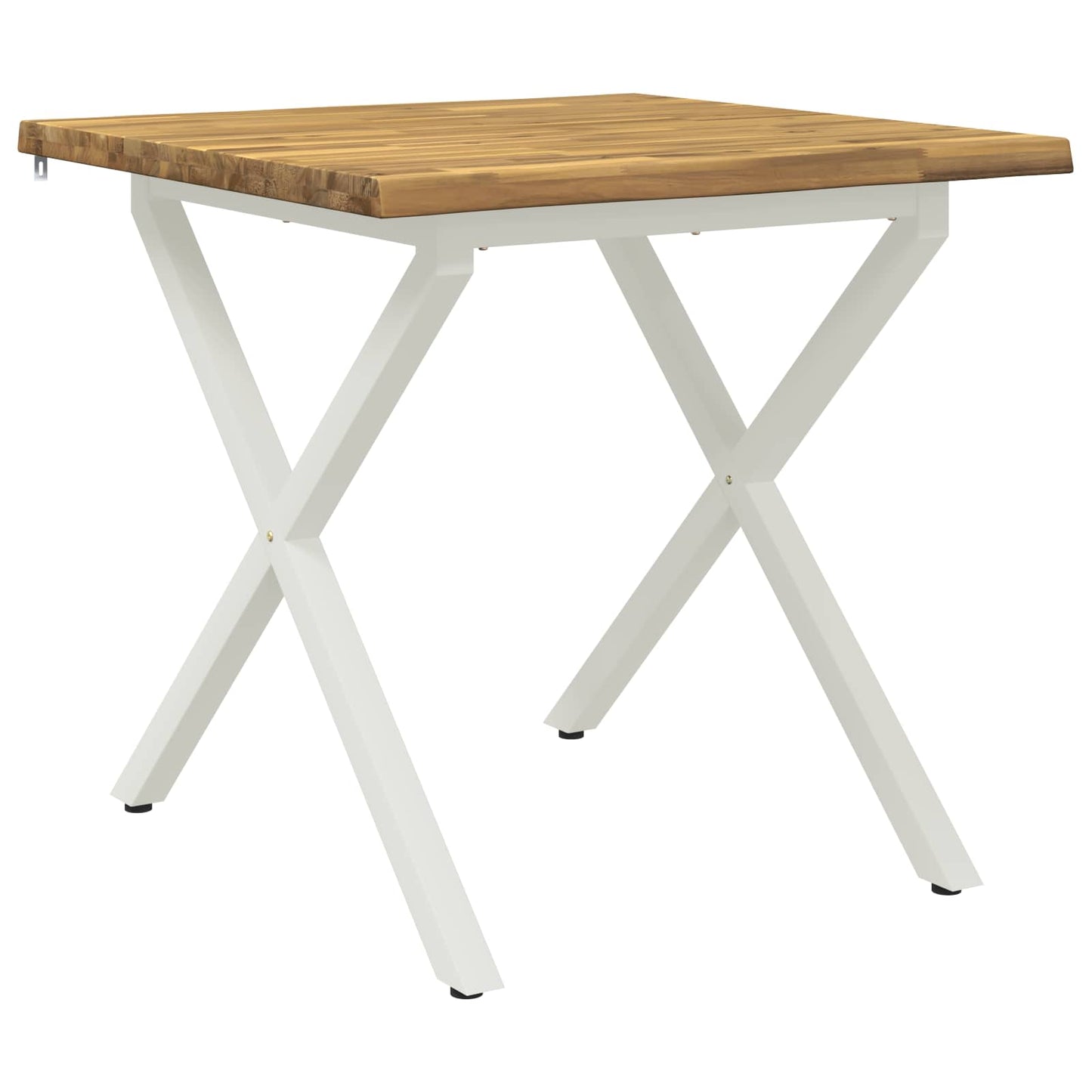 vidaXL 70 x 70 x 75 cm Στερεό Ξύλο Ακακίας Λευκό τετράγωνο