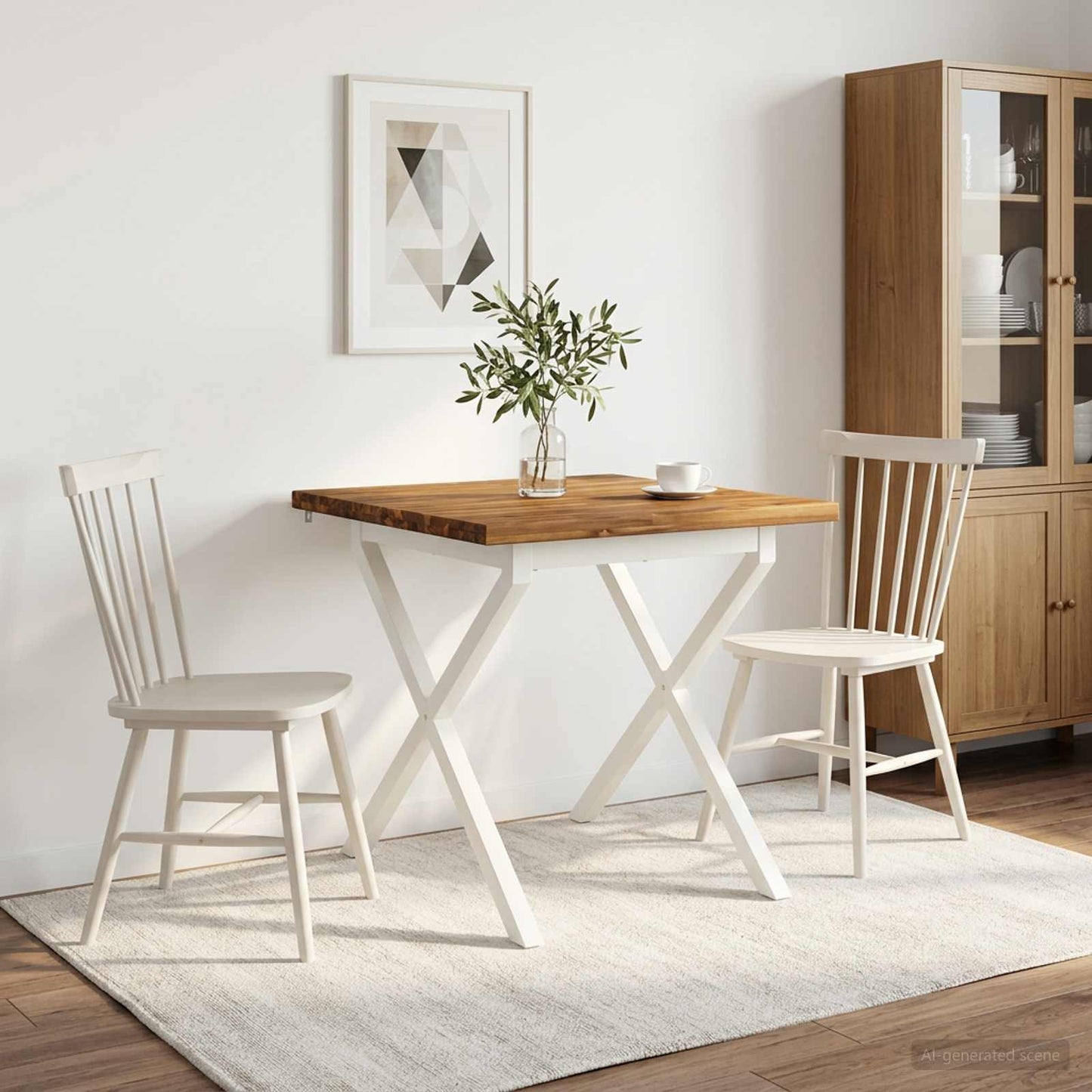 vidaXL Τετράγωνο Τραπέζι Φαγητού 80 x 80 x 75 cm Στερεό Ξύλο Ακακίας