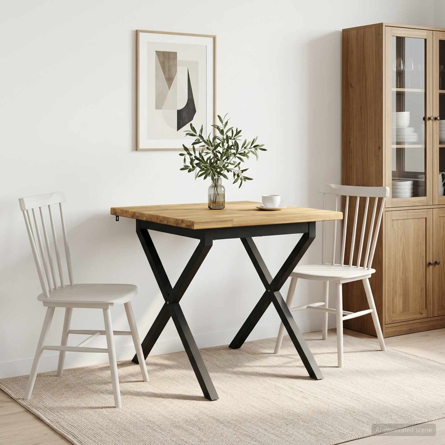 vidaXL Τετράγωνο Τραπέζι Φαγητού 80 x 80 x 75 cm Στερεό Ξύλο Ακακίας