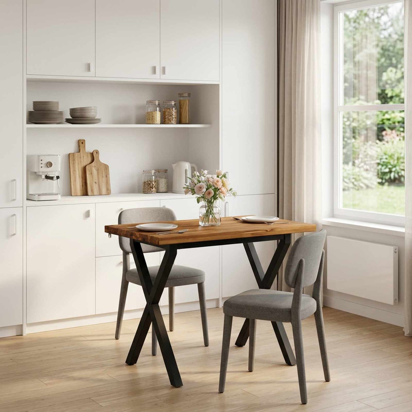 vidaXL Τετράγωνο Τραπέζι Φαγητού 110 x 55 x 75 cm Στερεό Ξύλο Ακακίας