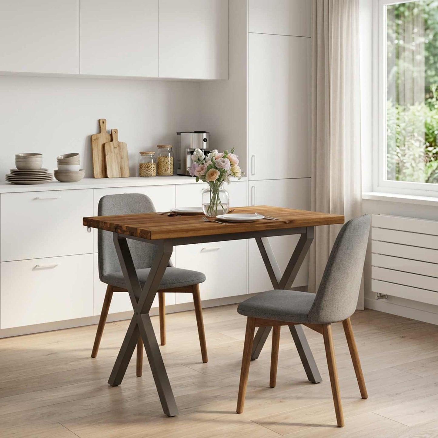 vidaXL Τετράγωνο Τραπέζι Φαγητού 110 x 55 x 75 cm Στερεό Ξύλο Ακακίας