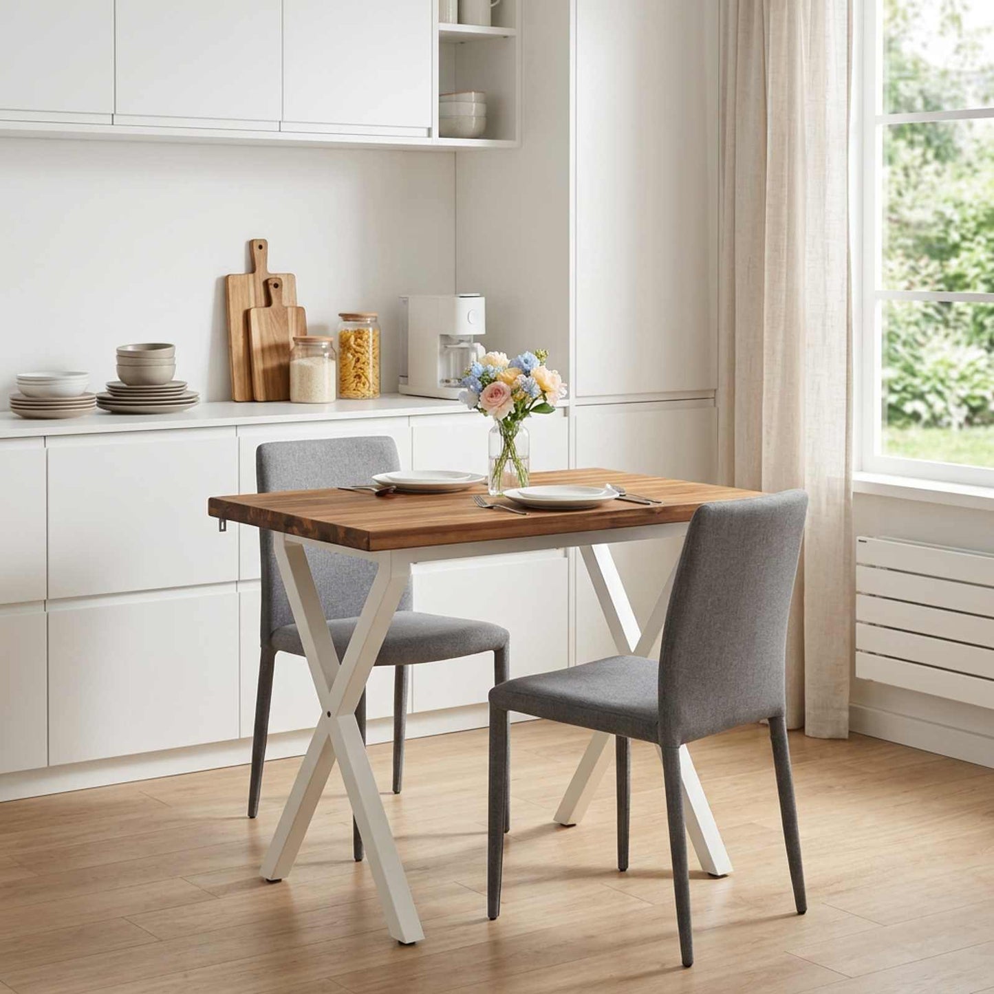 vidaXL Τετράγωνο Τραπέζι Φαγητού 90 x 55 x 75 εκ. Στερεό Ξύλο Ακακίας