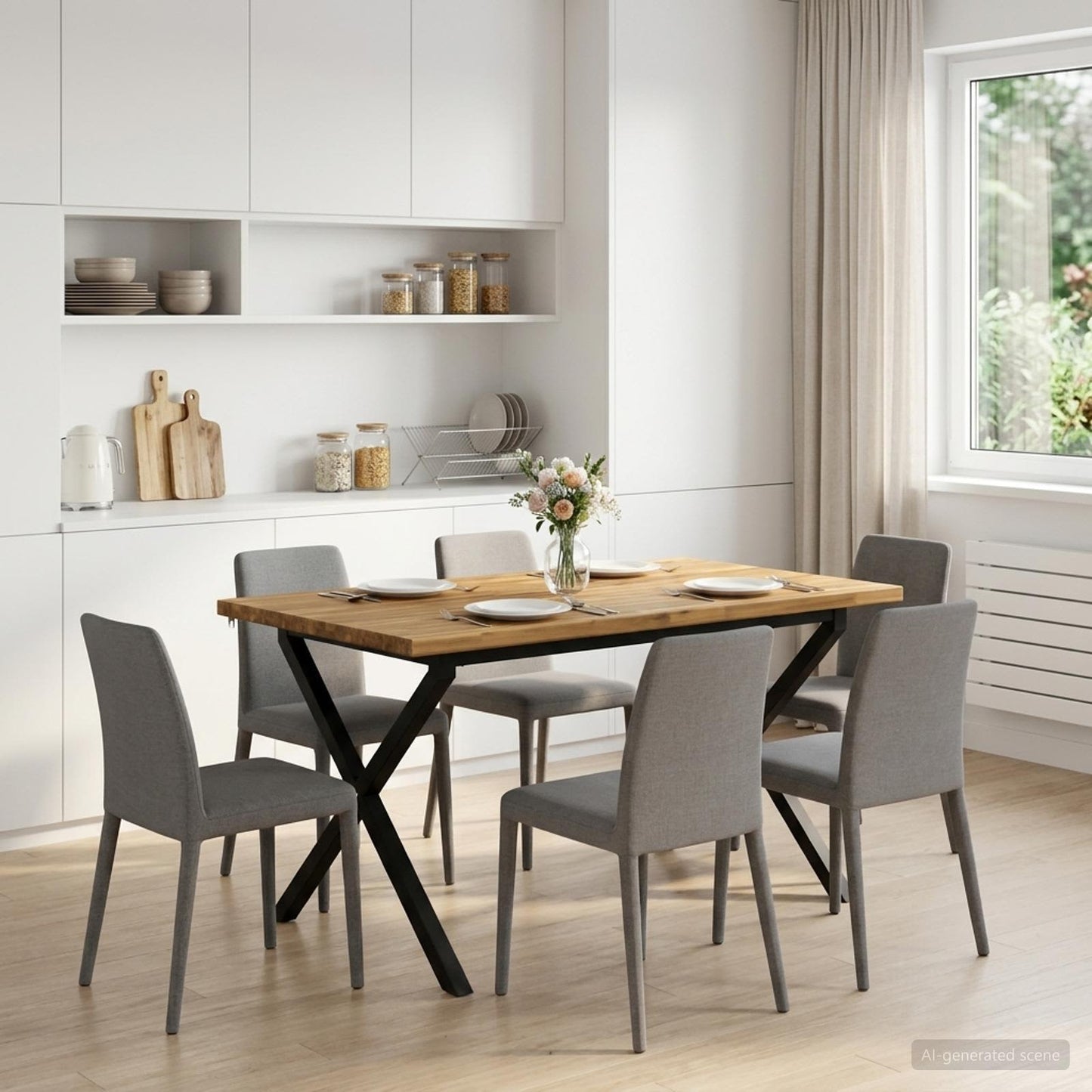 vidaXL Τετράγωνο Τραπέζι Φαγητού 120 x 80 x 75 εκ. Στερεό Ξύλο Ακακίας