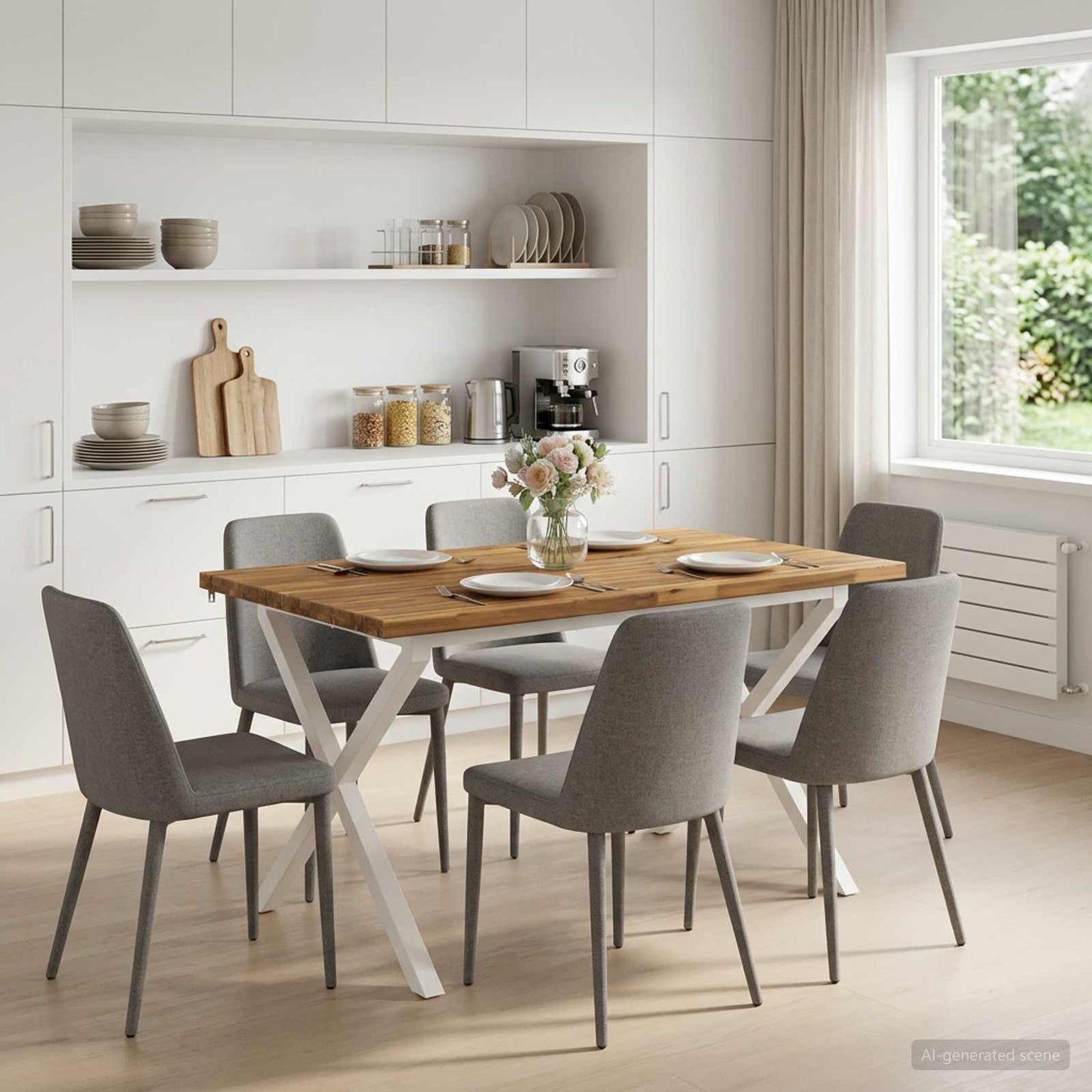 vidaXL Τετράγωνο Τραπέζι Φαγητού 120 x 80 x 75 εκ. Στερεό Ξύλο Ακακίας