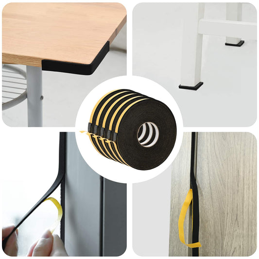 vidaXL Αυτοκόλλητη ταινία αφρού 5 pcs Μαύρο 10 χιλ. x 10 μ. Χ foam CR