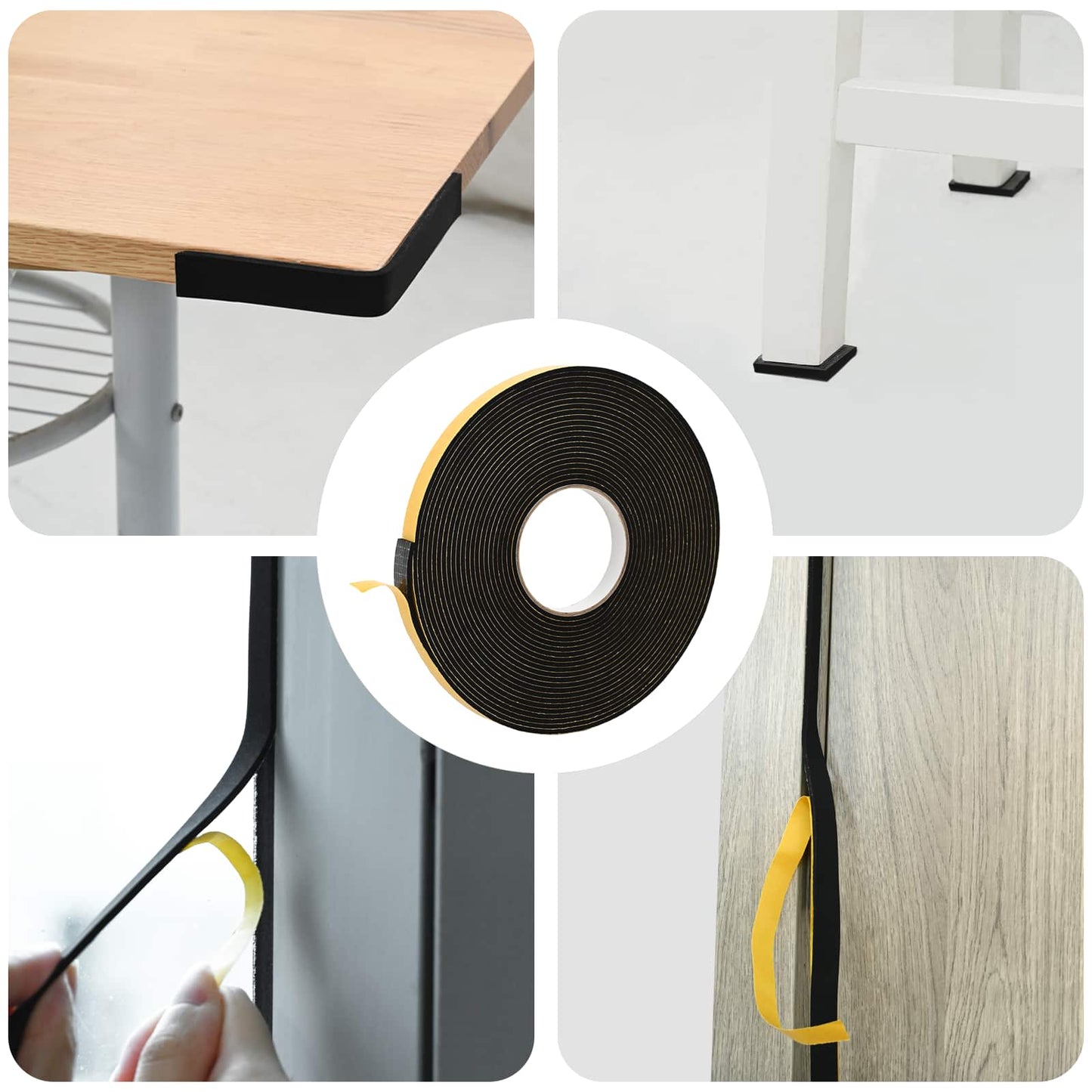vidaXL Αυτοκόλλητη ταινία αφρού 10 pcs Μαύρο 10 χιλ. x 10 μ. Χ foam CR
