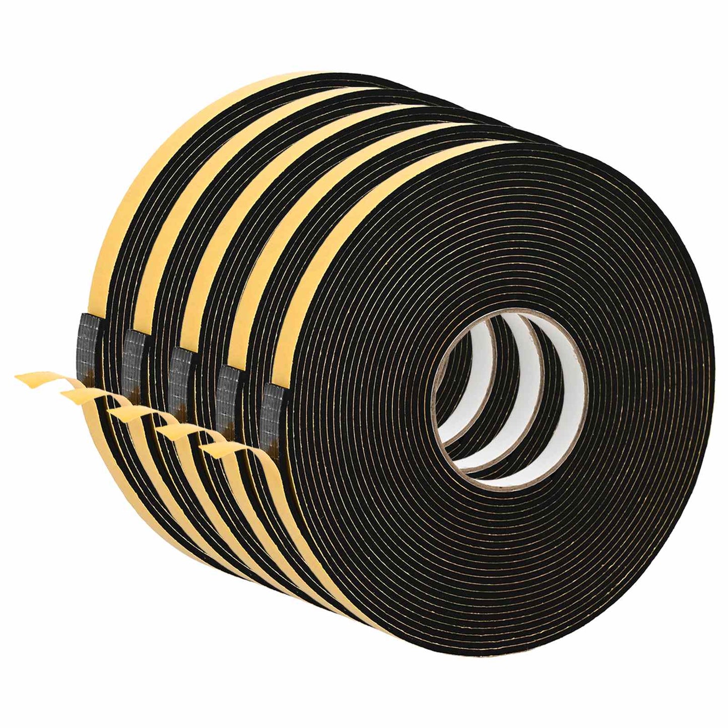 vidaXL Αυτοκόλλητη ταινία αφρού 5 pcs Μαύρο 15mm x 10m Χ foam CR