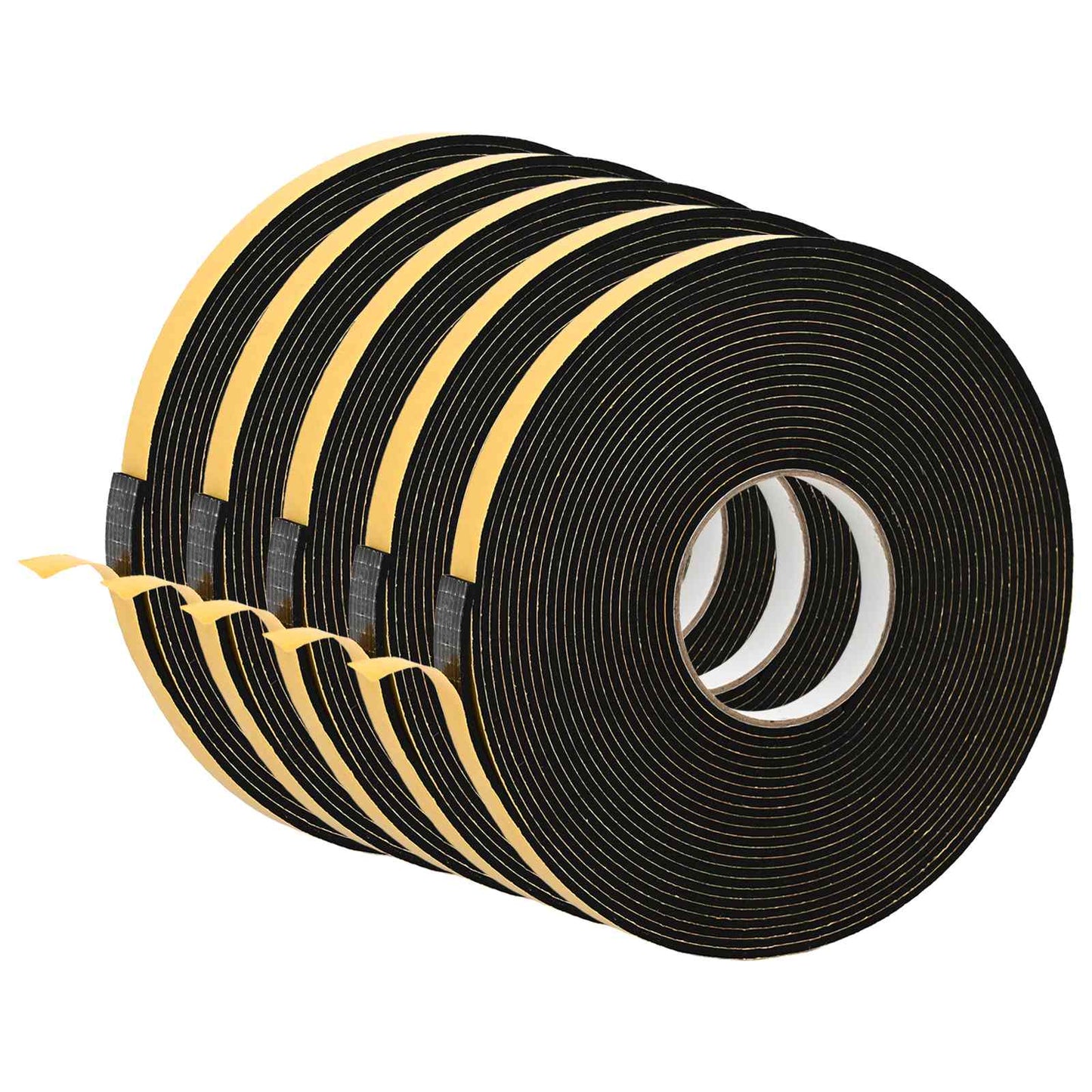 vidaXL Αυτοκόλλητη ταινία αφρού 5 pcs Μαύρο 15mm x 10m Χ foam CR