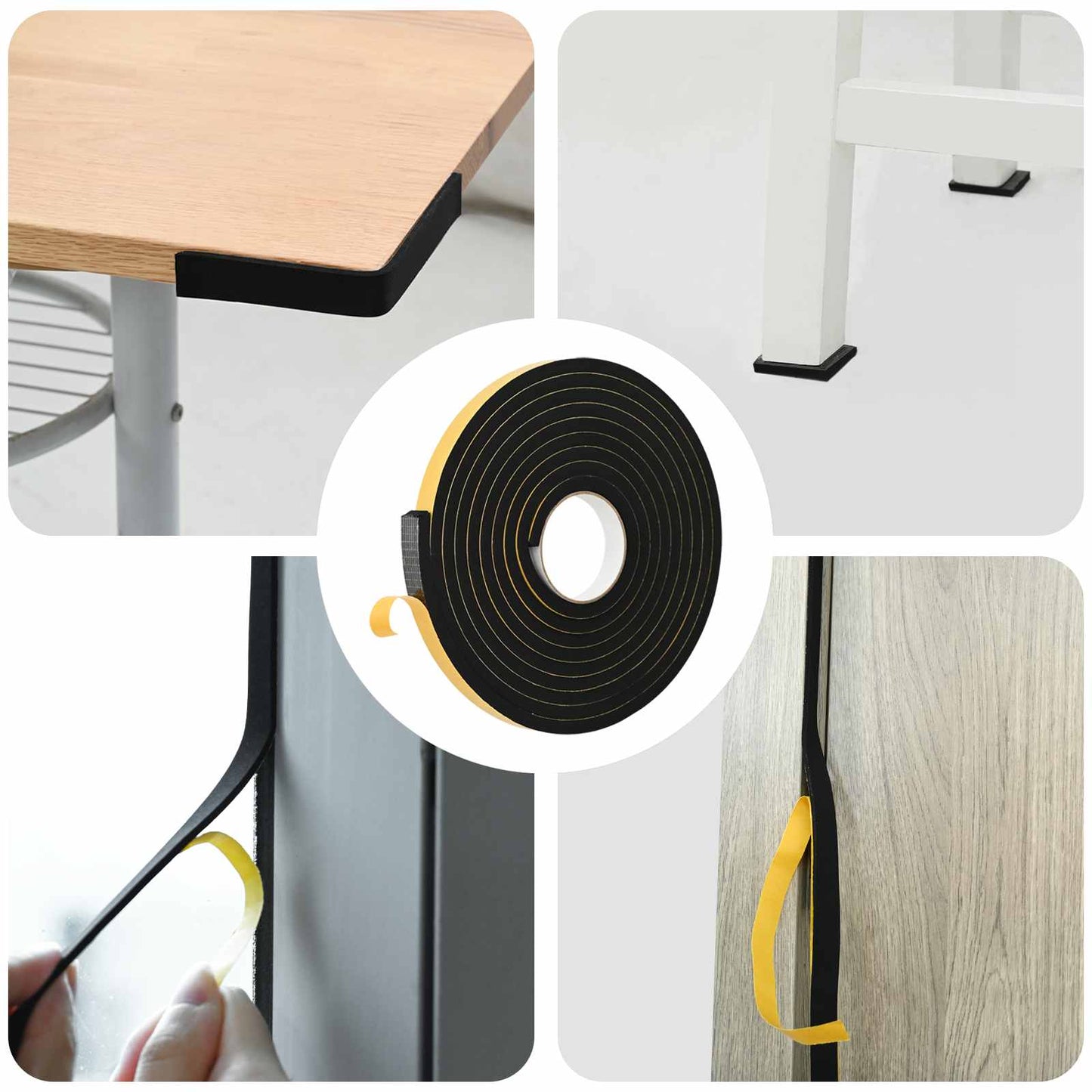 vidaXL Αυτοκόλλητη ταινία αφρού 10 pcs Μαύρο 15mm x 5m Χ foam CR