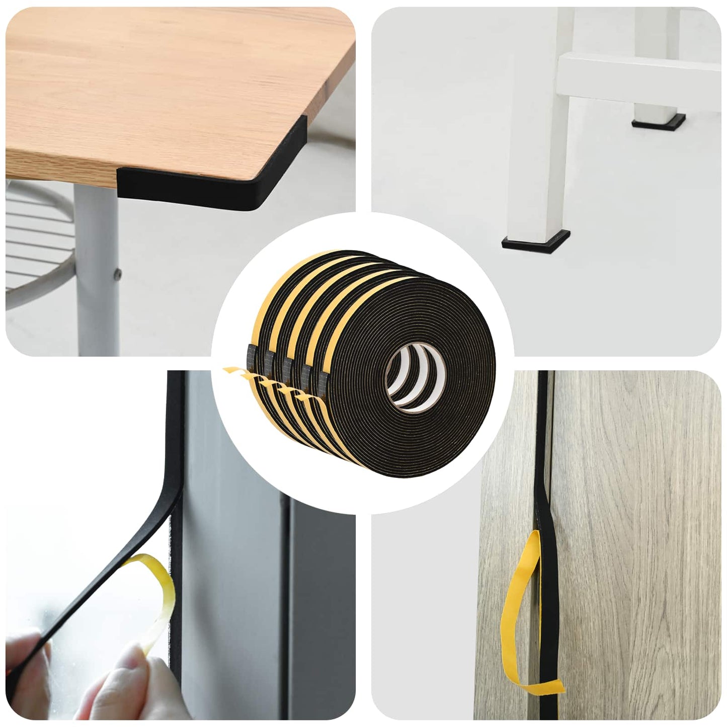 vidaXL Αυτοκόλλητη ταινία αφρού 5 pcs Μαύρο 20 χιλ. x 10 μ. Χ foam CR