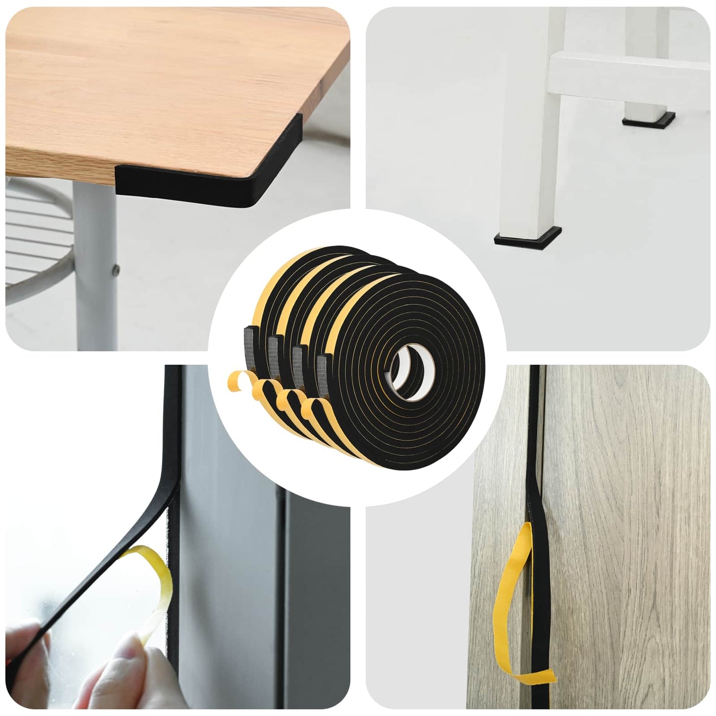 vidaXL Αυτοκόλλητη ταινία αφρού 4 pcs Μαύρο 20mm x 5m Χ foam CR