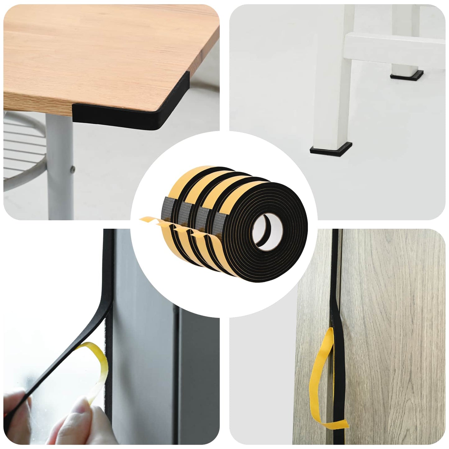 vidaXL Αυτοκόλλητη ταινία αφρού 4 pcs Μαύρο 30mm x 5m Χ foam CR