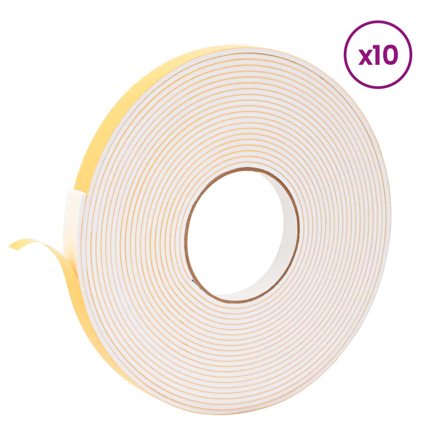 vidaXL Αυτοκόλλητη ταινία αφρού 10 pcs Λευκό 15mm x 10m Χ foam CR