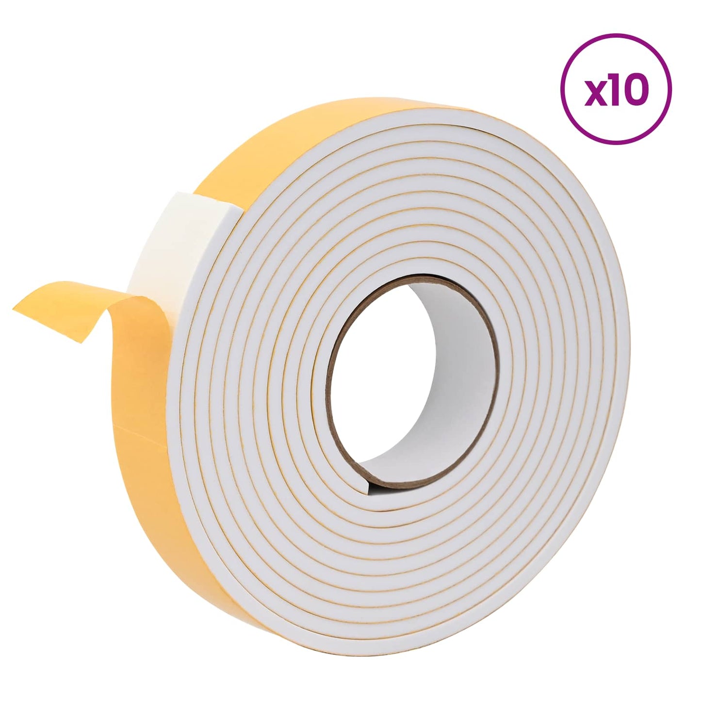 vidaXL Αυτοκόλλητη ταινία αφρού 10 pcs Λευκό 40 χλστ. x 5 μ. Χ foam CR
