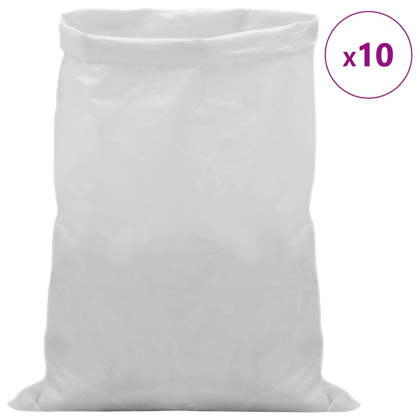 vidaXL Υφασμάτινοι σακίδες 10 pcs Λευκό 30 x 45 εκ PP