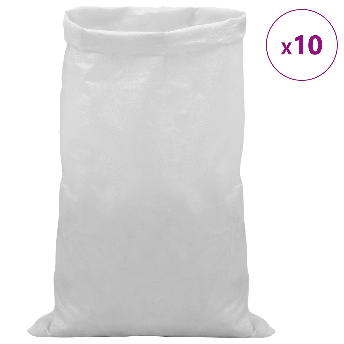 vidaXL Υφασμάτινοι σακίδες 10 pcs Λευκό 65 x 115 cm PP