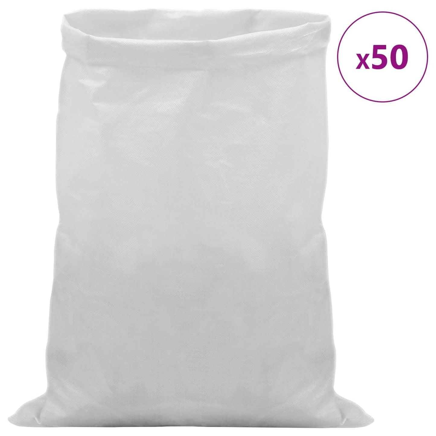 vidaXL Υφασμάτινοι σακίδες 50 pcs Λευκό 40 x 60 cm PP