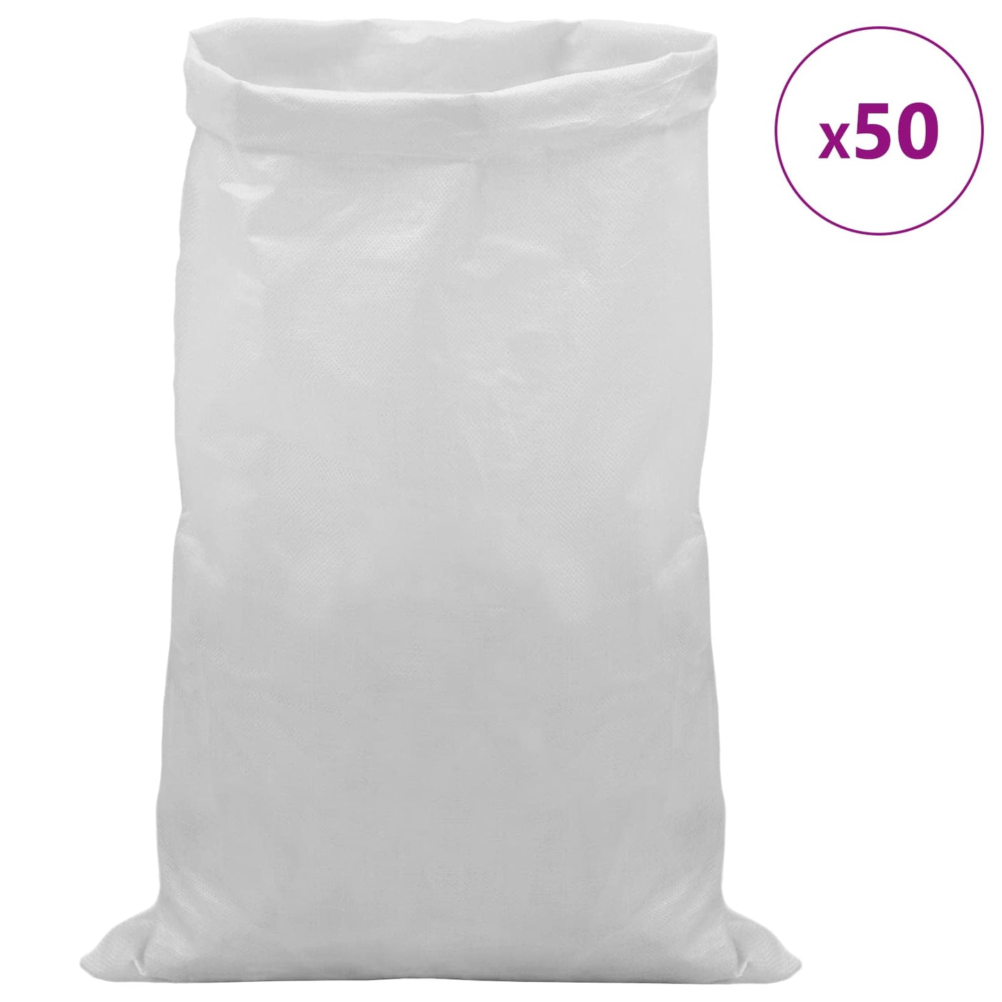 vidaXL Υφασμάτινοι σακίδες 50 pcs Λευκό 65 x 105 cm PP