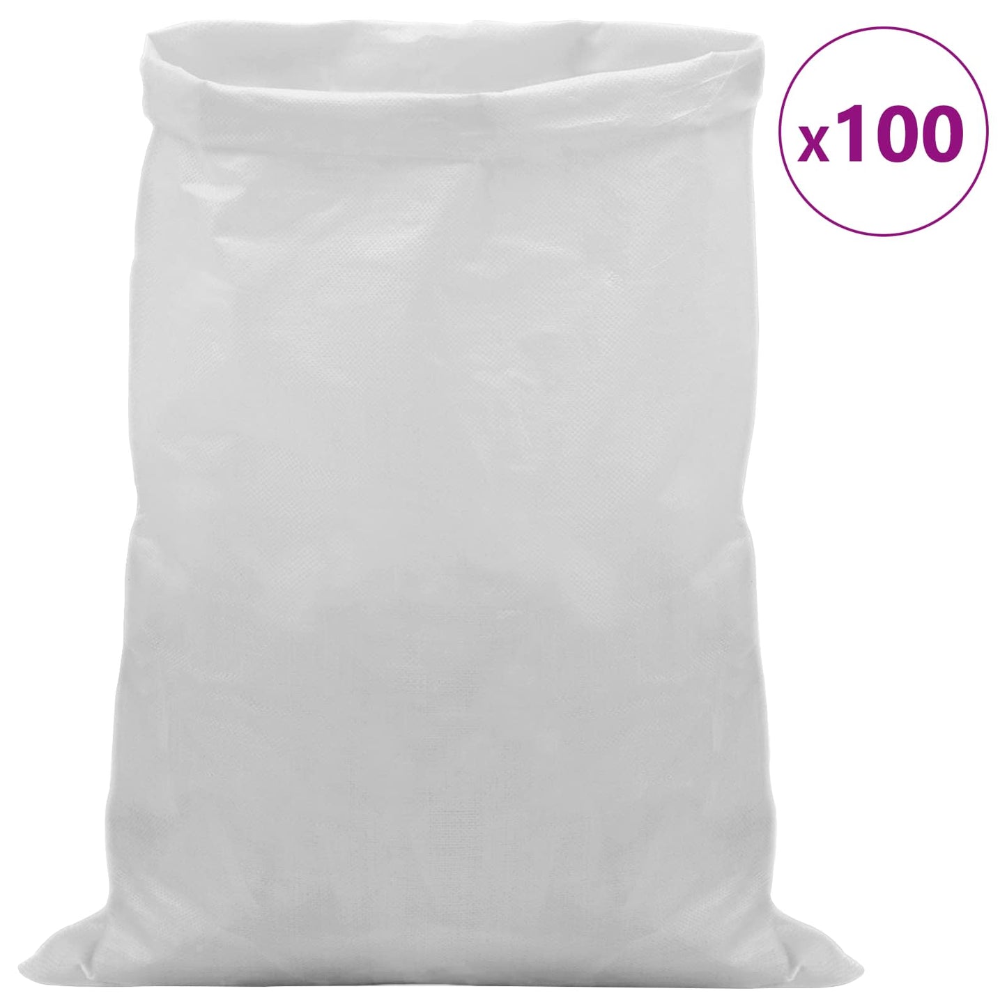 vidaXL Υφασμάτινοι σακίδες 100 pcs Λευκό 60 x 100 cm PP